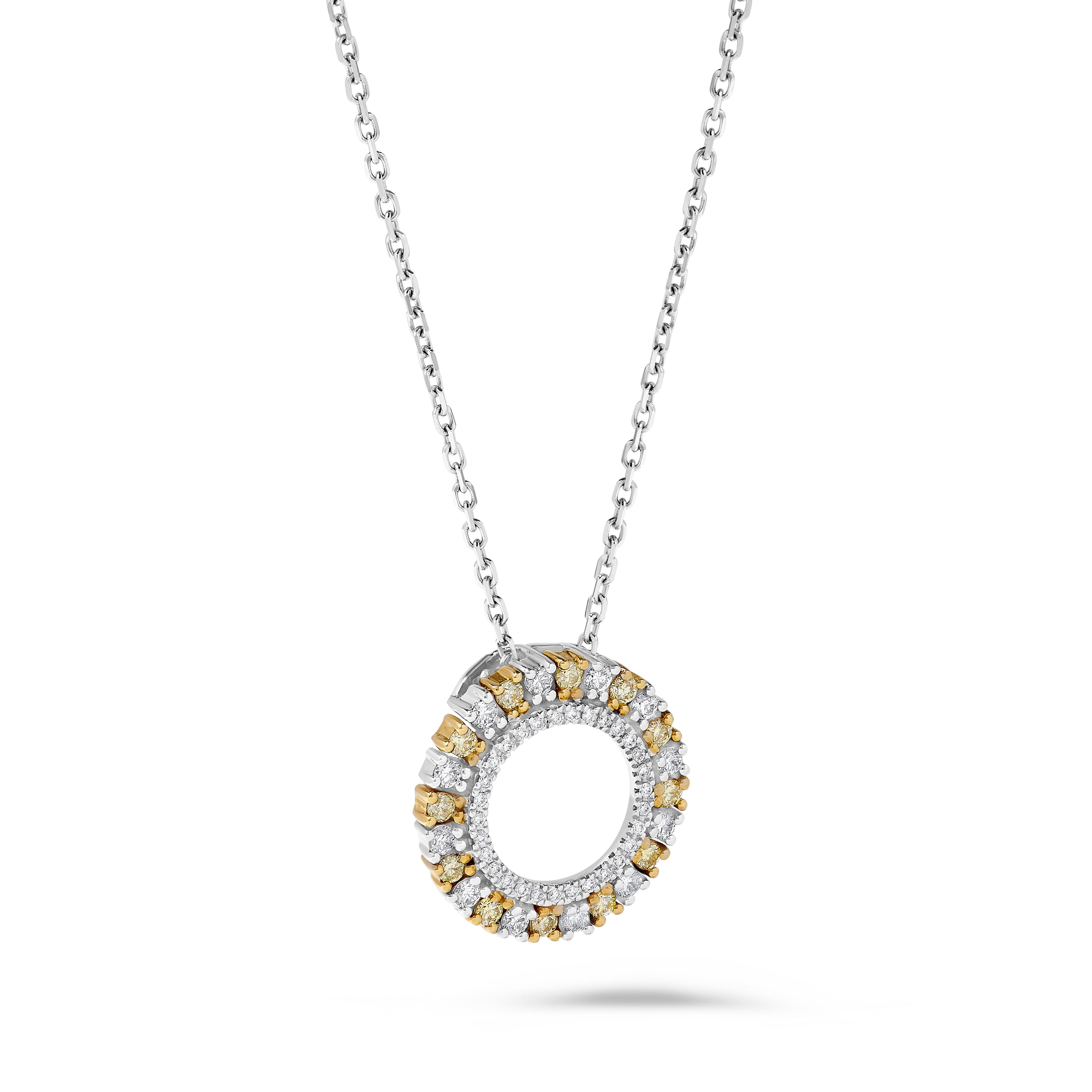 Natural Yellow Round Diamond Pendant product image 2