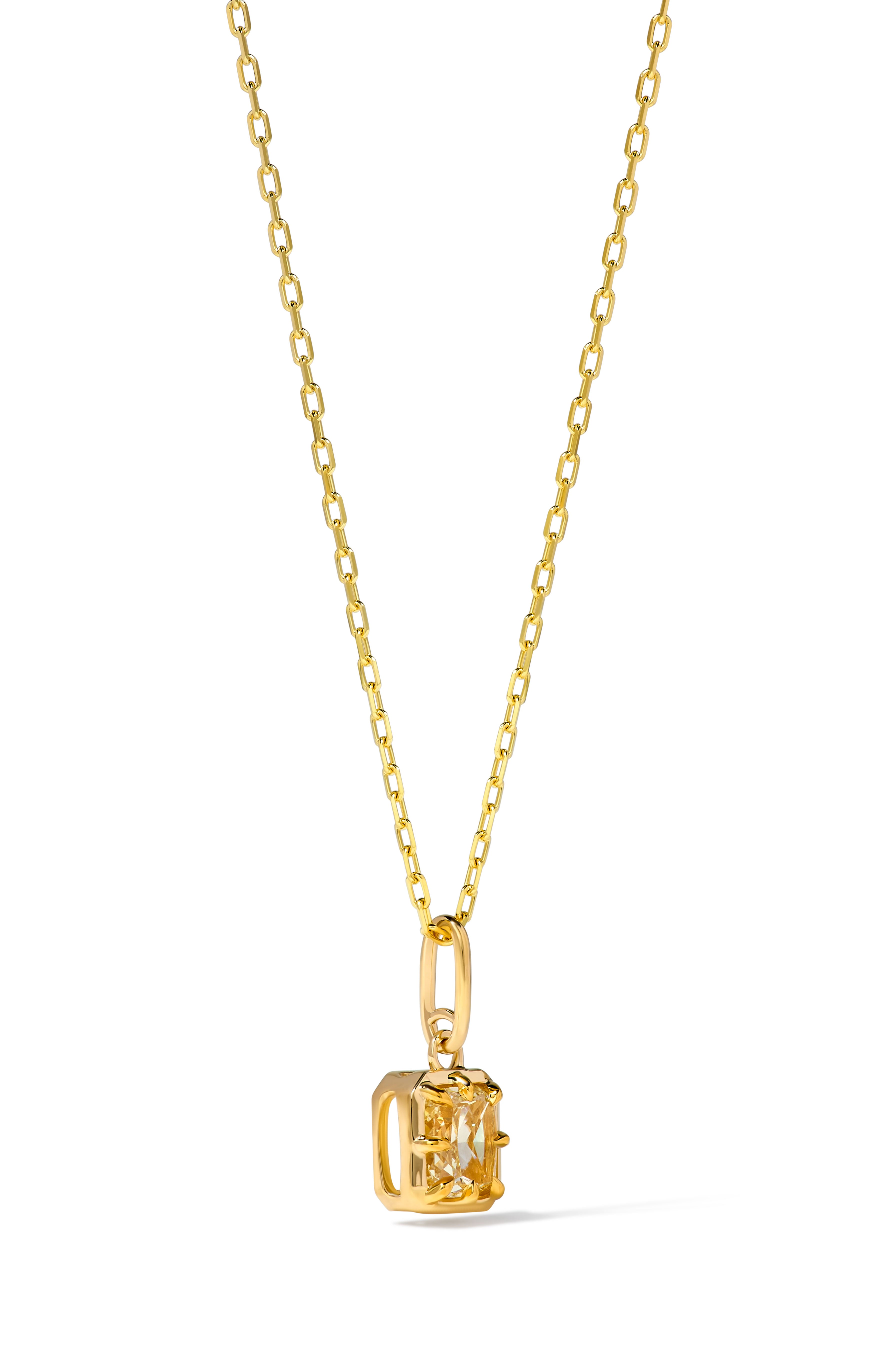Natural Yellow Radiant Diamond Pendant product image 2