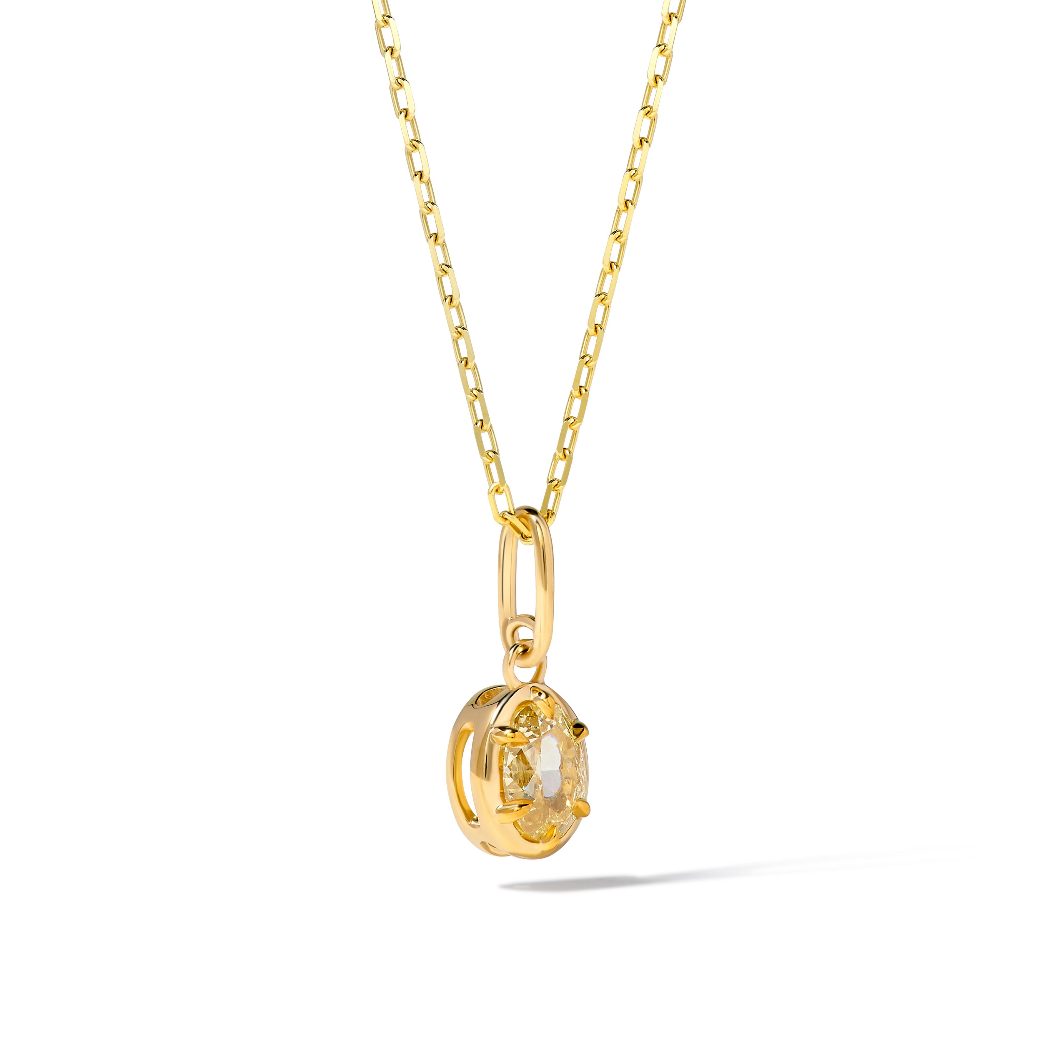 Natural Yellow Oval Diamond Pendant GIA Certified product image 2
