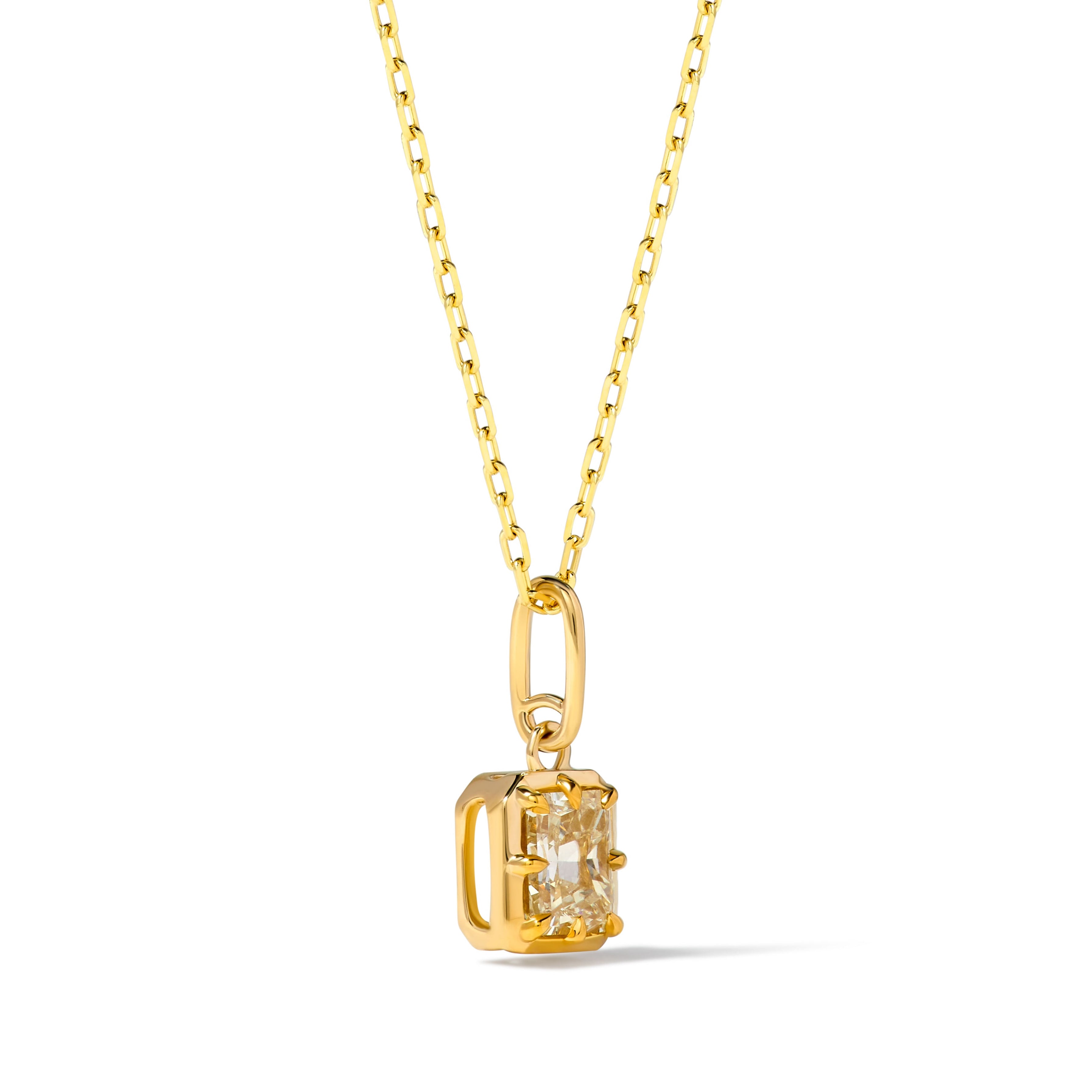 Natural Yellow Radiant Diamond Pendant GIA Certified product image 2