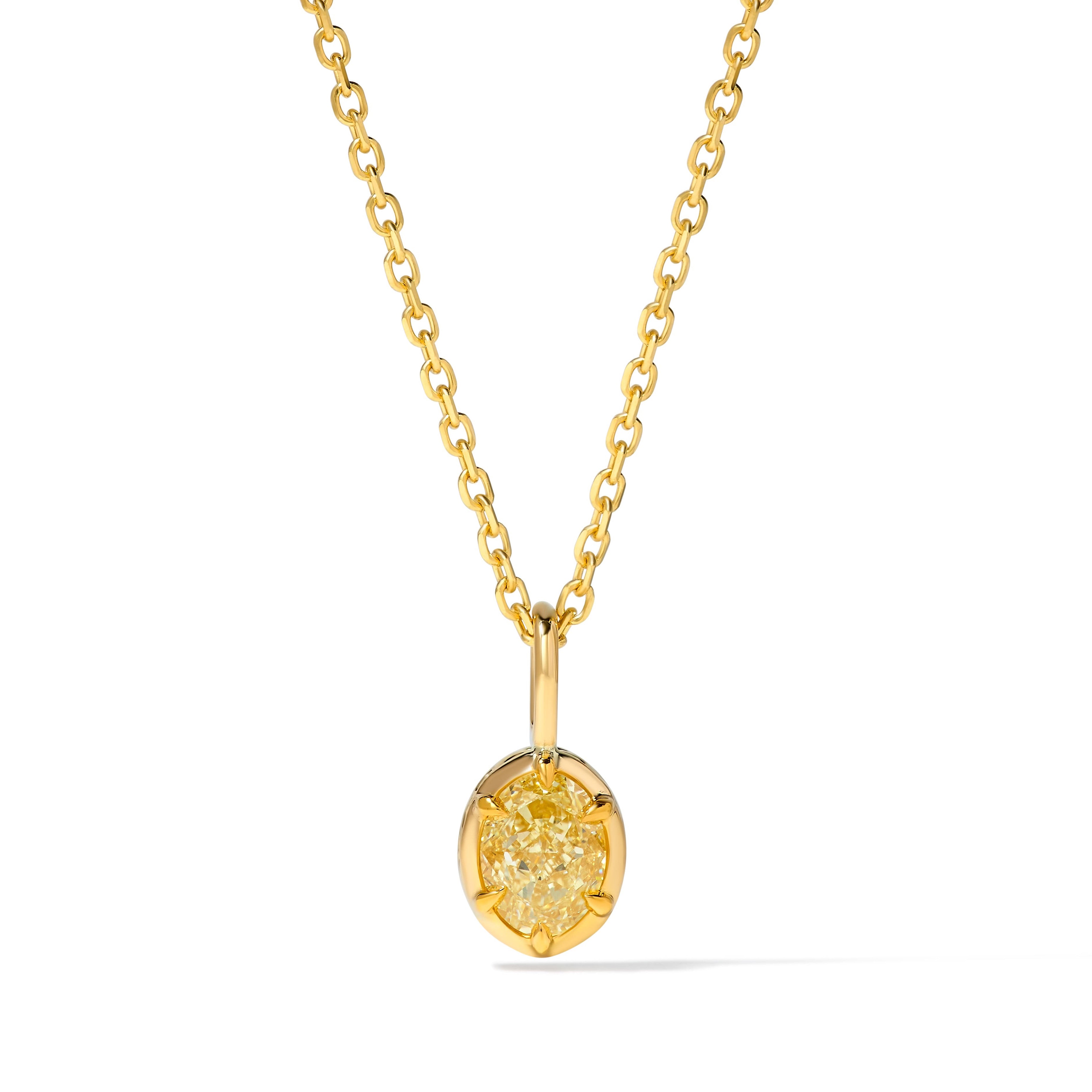 Natural Yellow Oval Diamond Pendant GIA Certified product image 1
