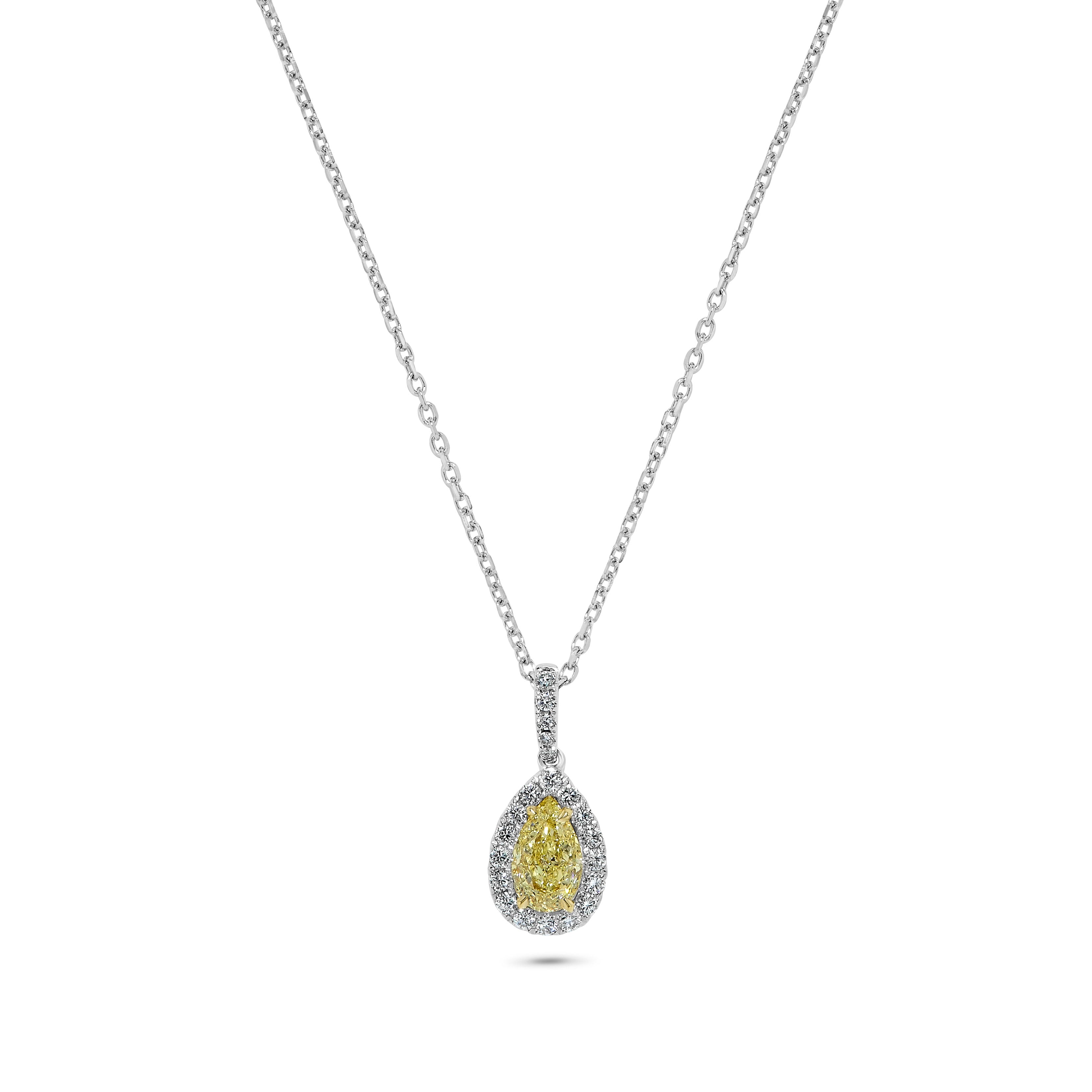 GIA Yellow Pear Cut Diamond Pendant JP1059GH