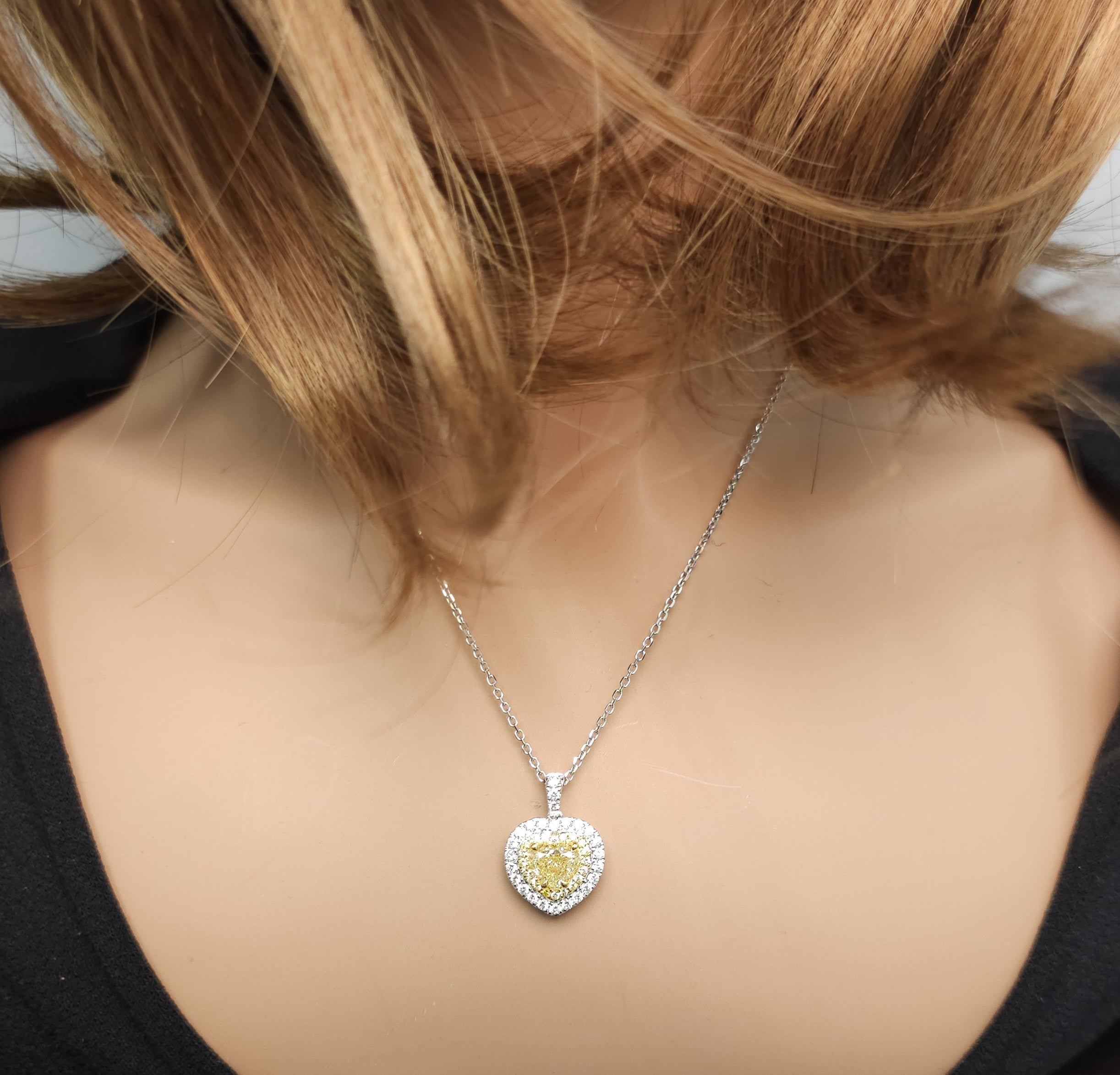 Natural Yellow Heart Diamond Pendant GIA Certified product image 5