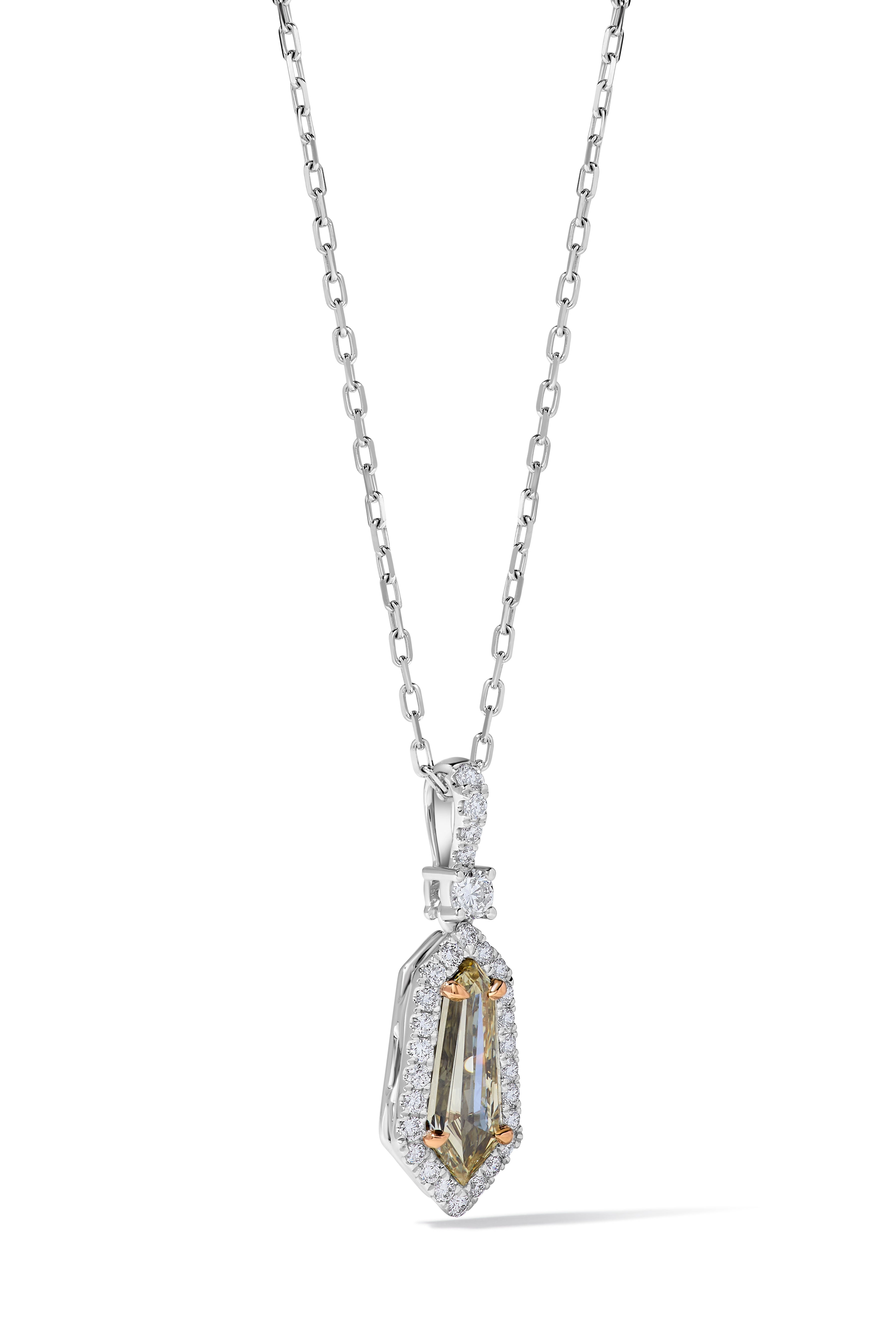 Natural Yellow Kite Diamond Pendant GIA Certified product image 2
