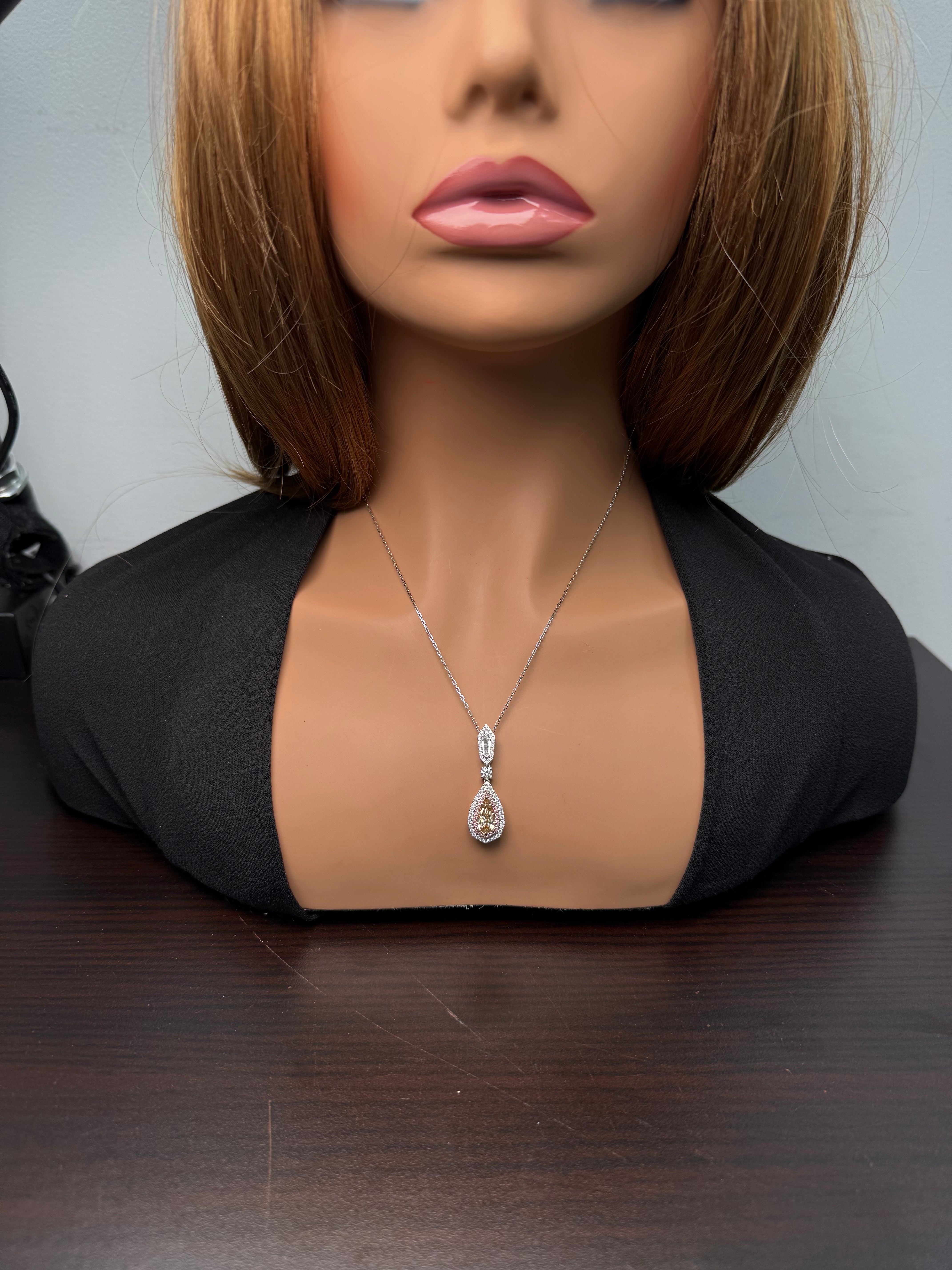 Natural Yellow Kite Diamond Pendant Gia CERTIFIED