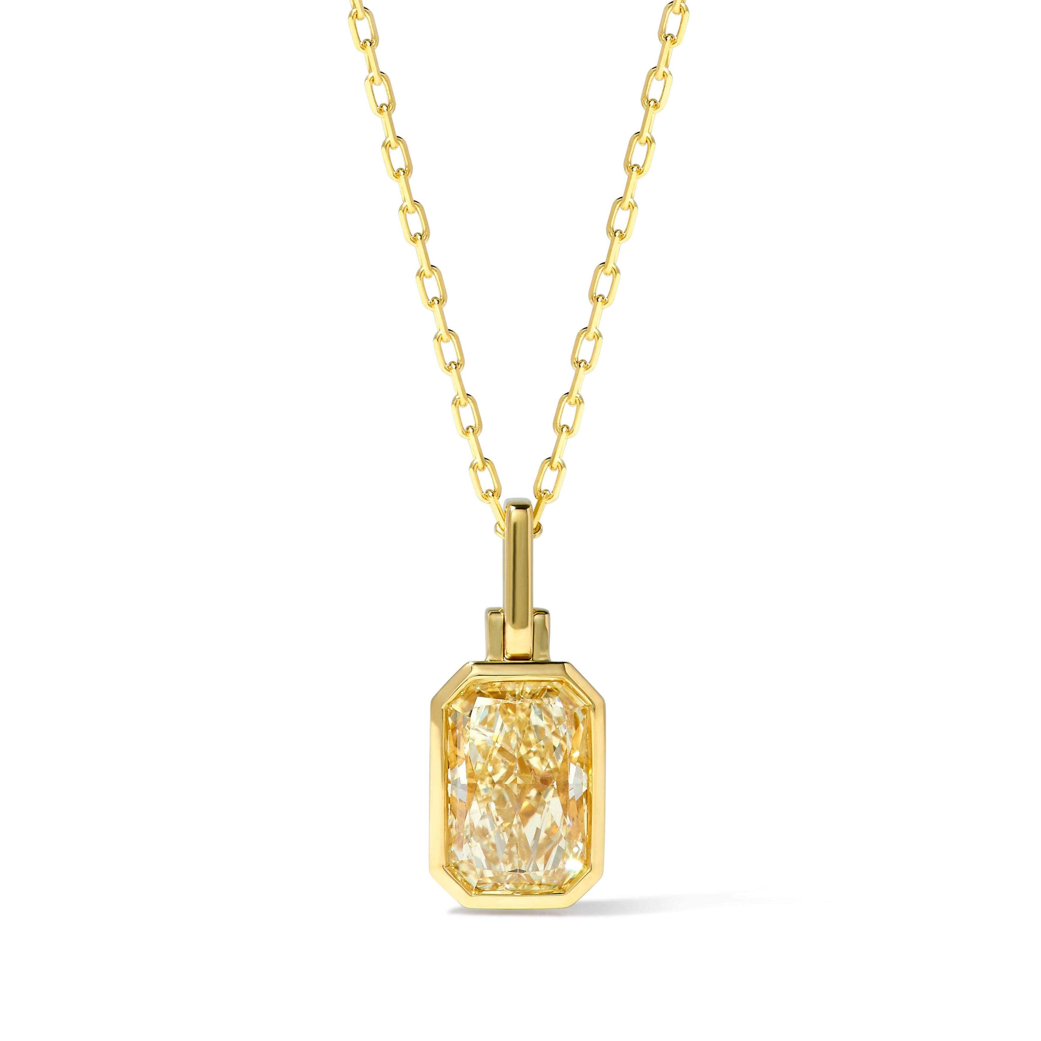 Natural Yellow Radiant Diamond Pendant GIA Certified product image 1