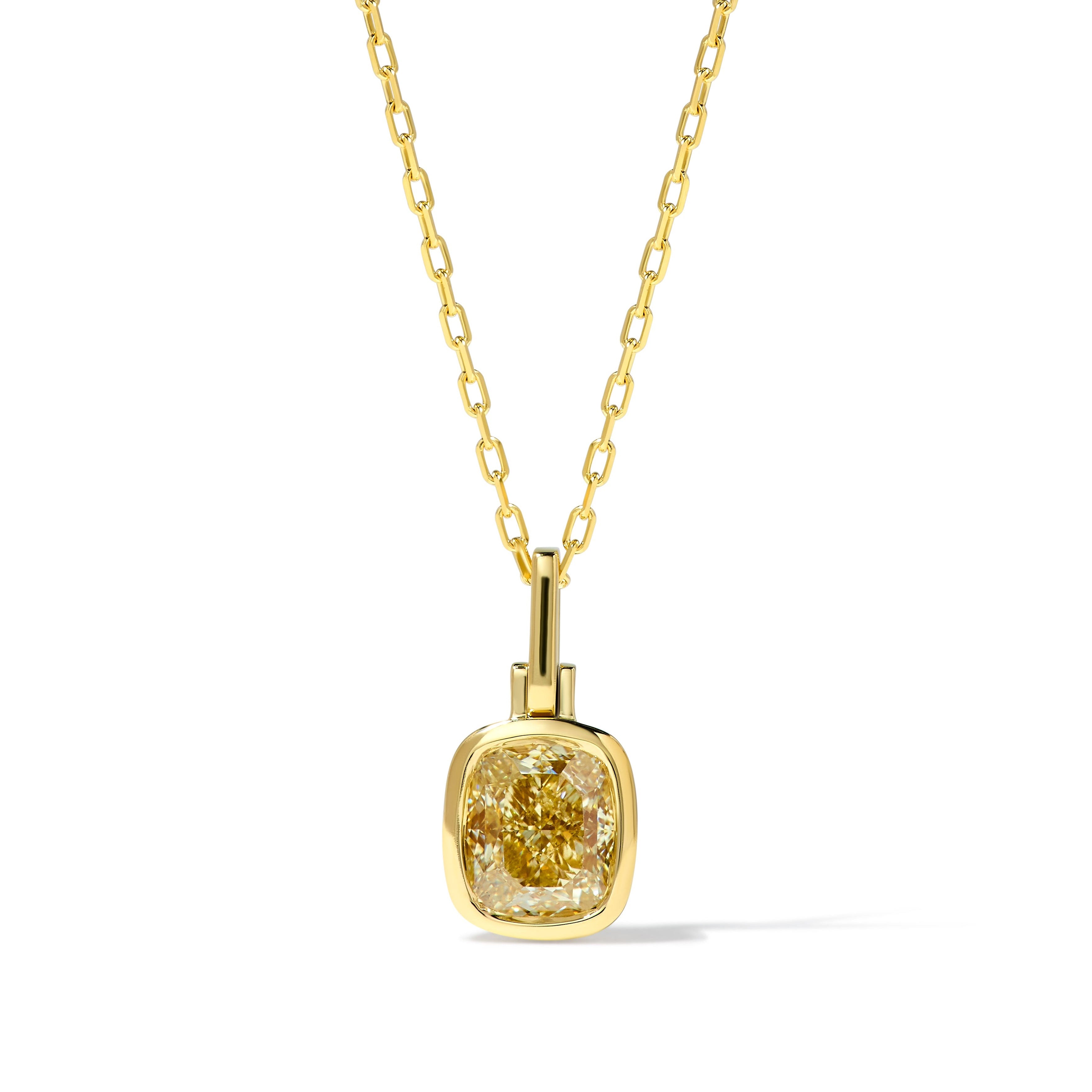 Natural Yellow Cushion Diamond Pendant GIA Certified product image 1