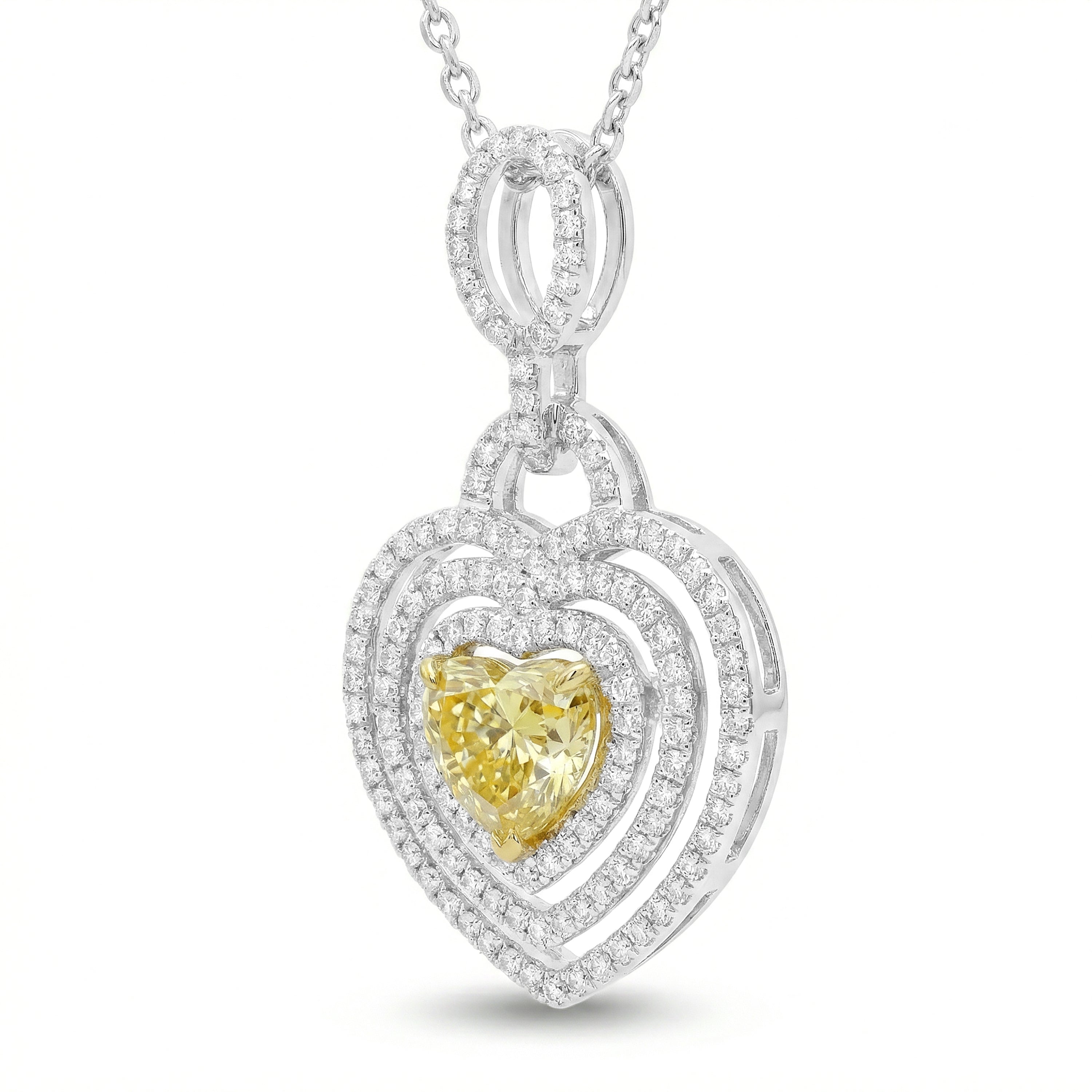 Natural Yellow Heart Diamond Pendant | GIA Certified