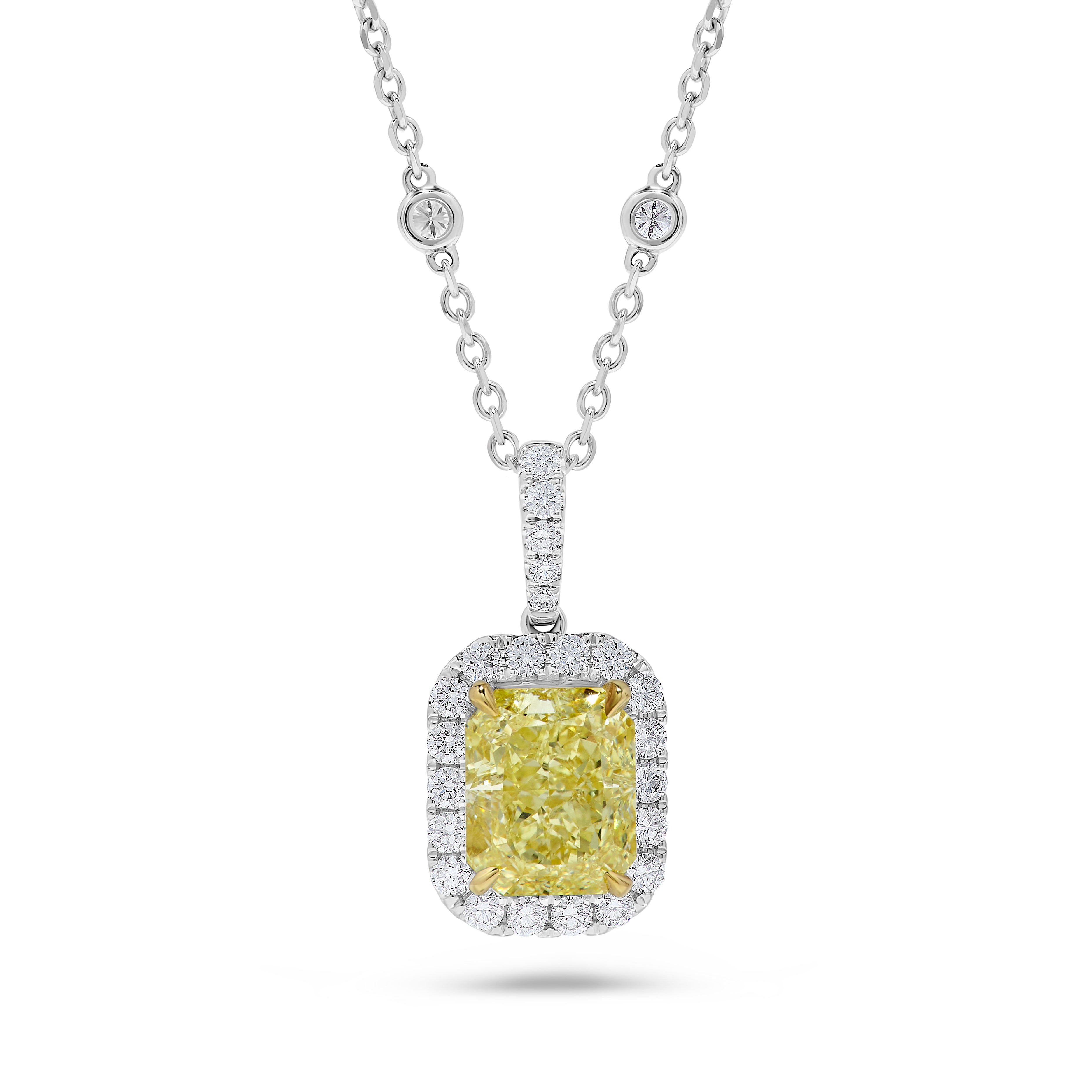 GIA Yellow Radiant & White Diamond Pendant JP3CM01H