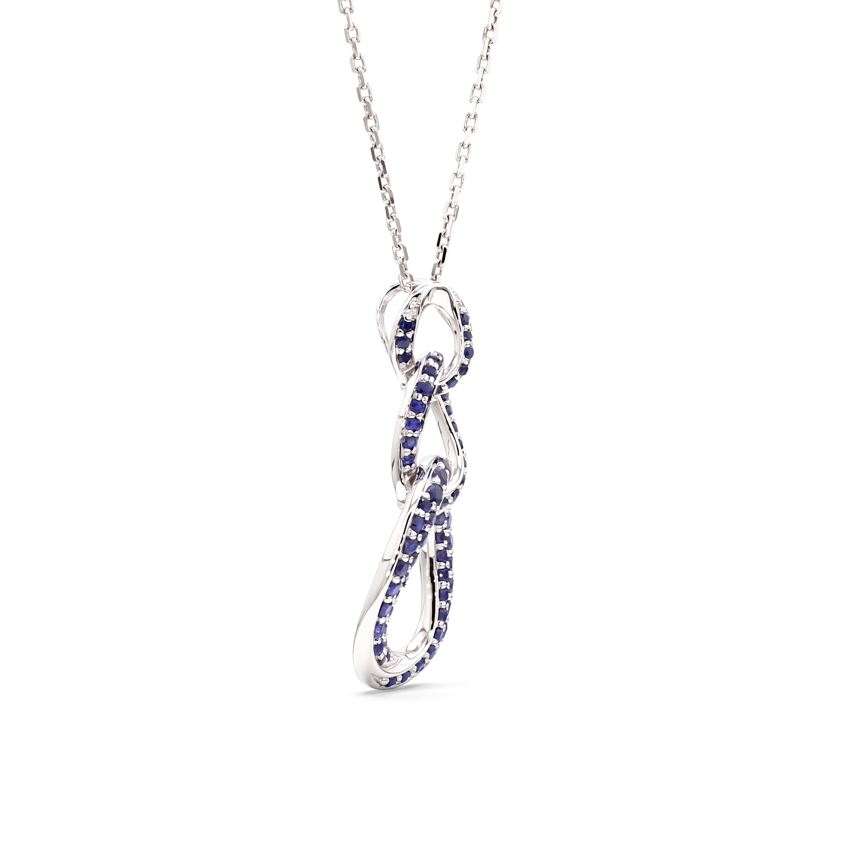 Natural Pavé Sapphire Interlocking Links Pendant