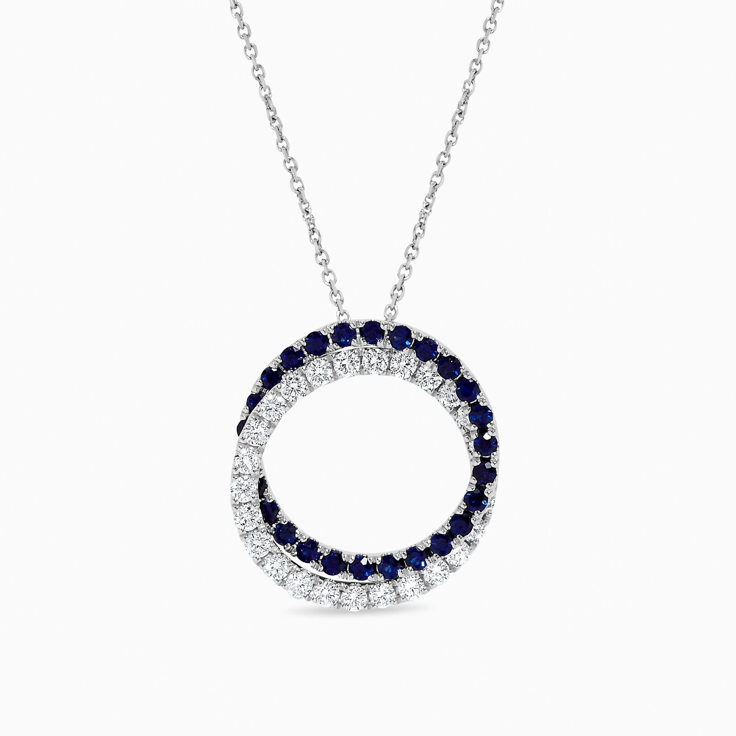 Blue Sapphire & Diamond Circle Pendant JPC073GP