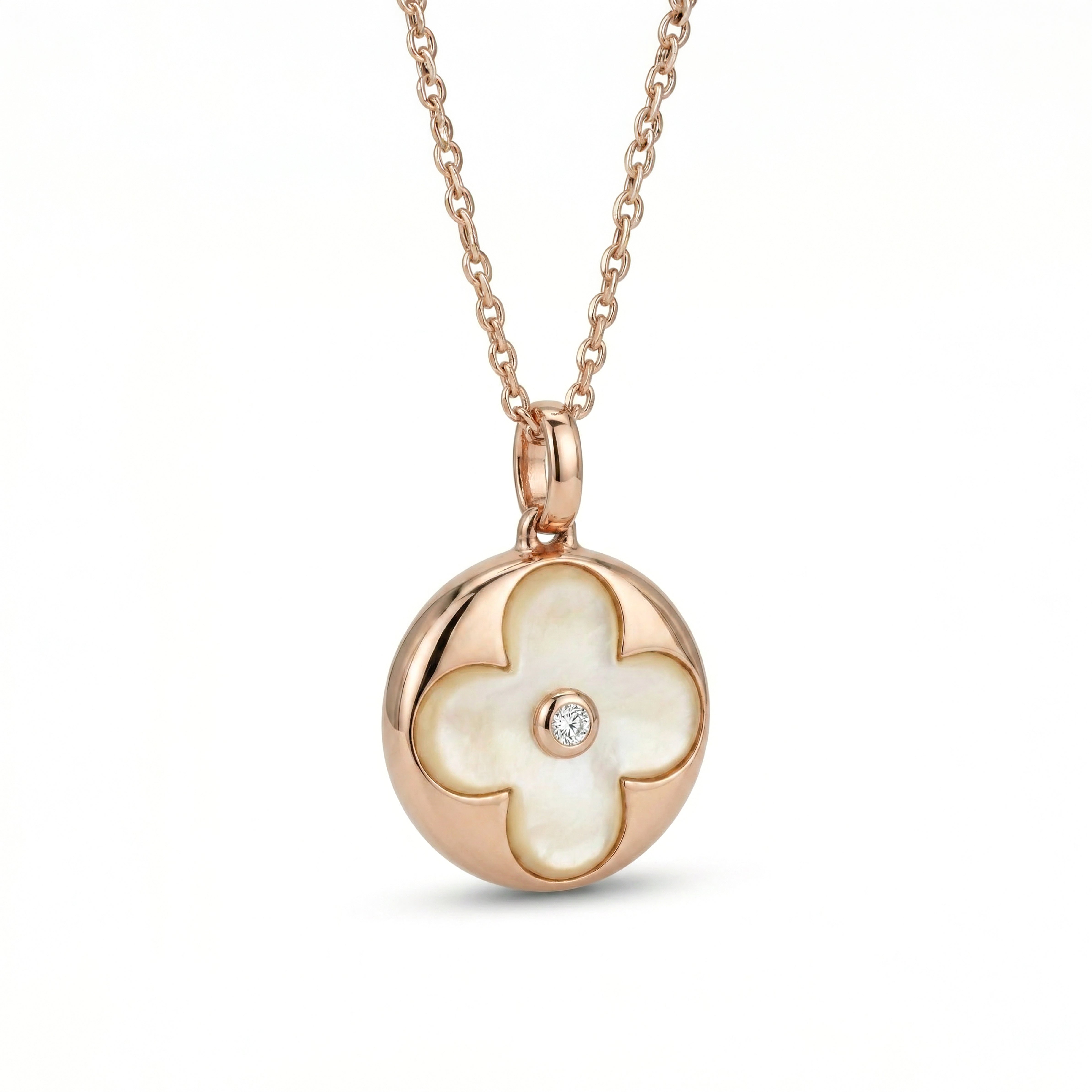 Natural Mother of Pearl & Diamond Pendant