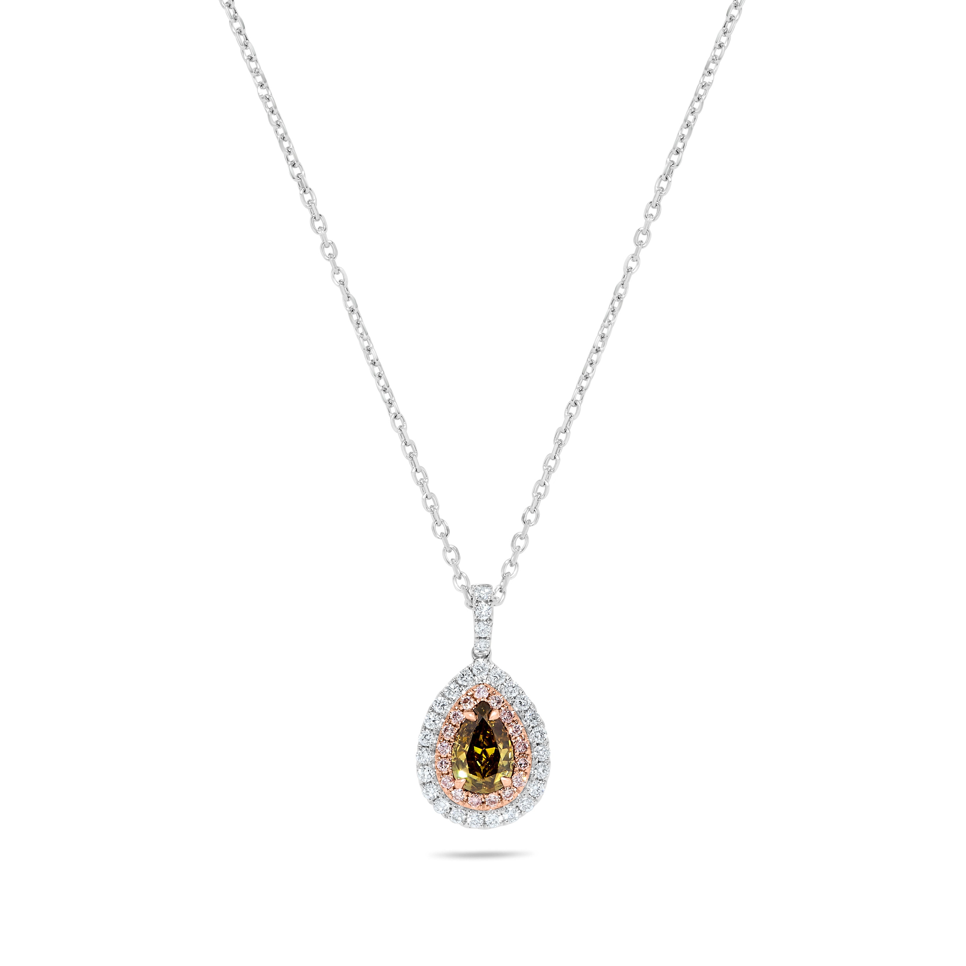 GIA Yellow Pear & Pink Diamond Pendant JPG005GH