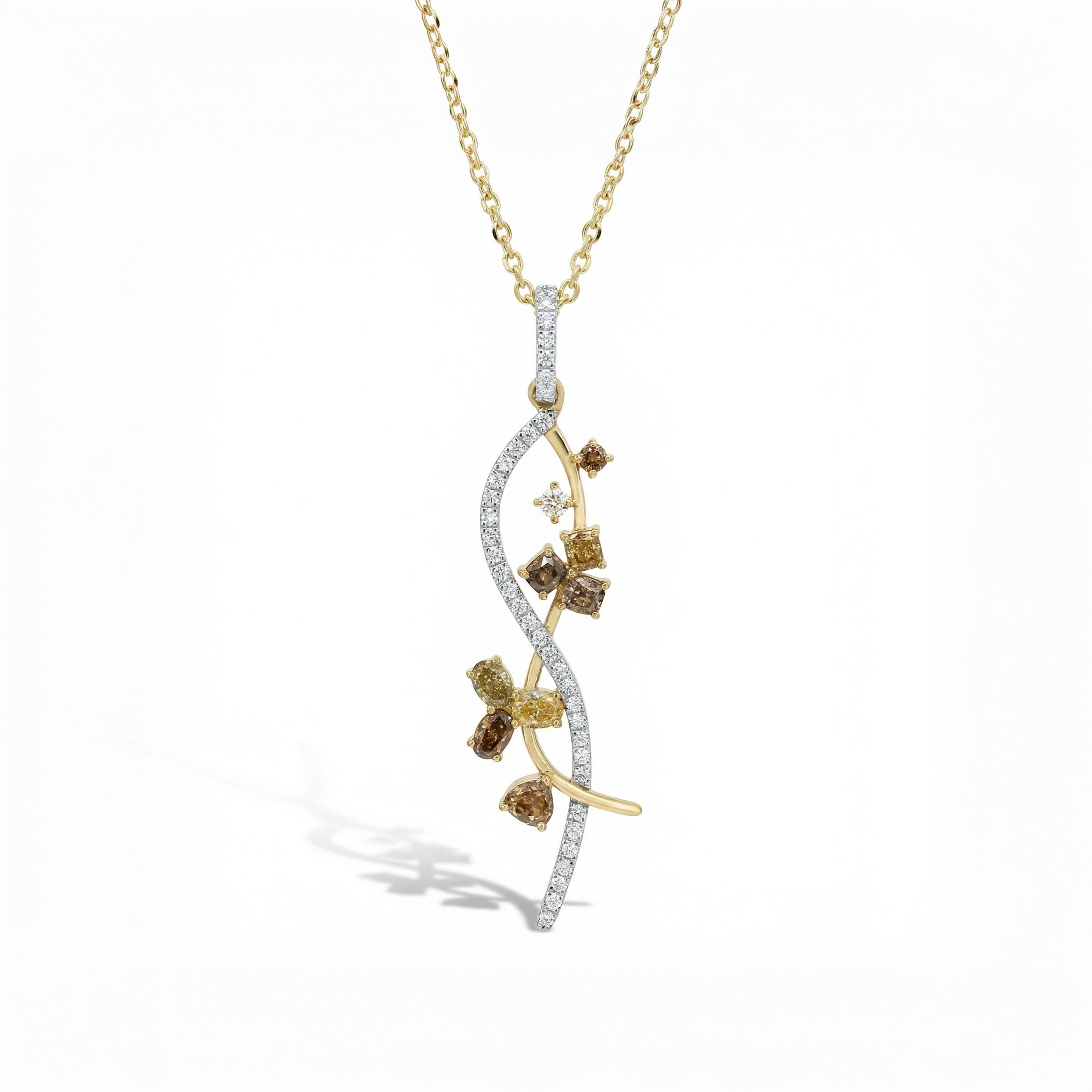 Natural Multi-shape Multi-color Diamond Pendant