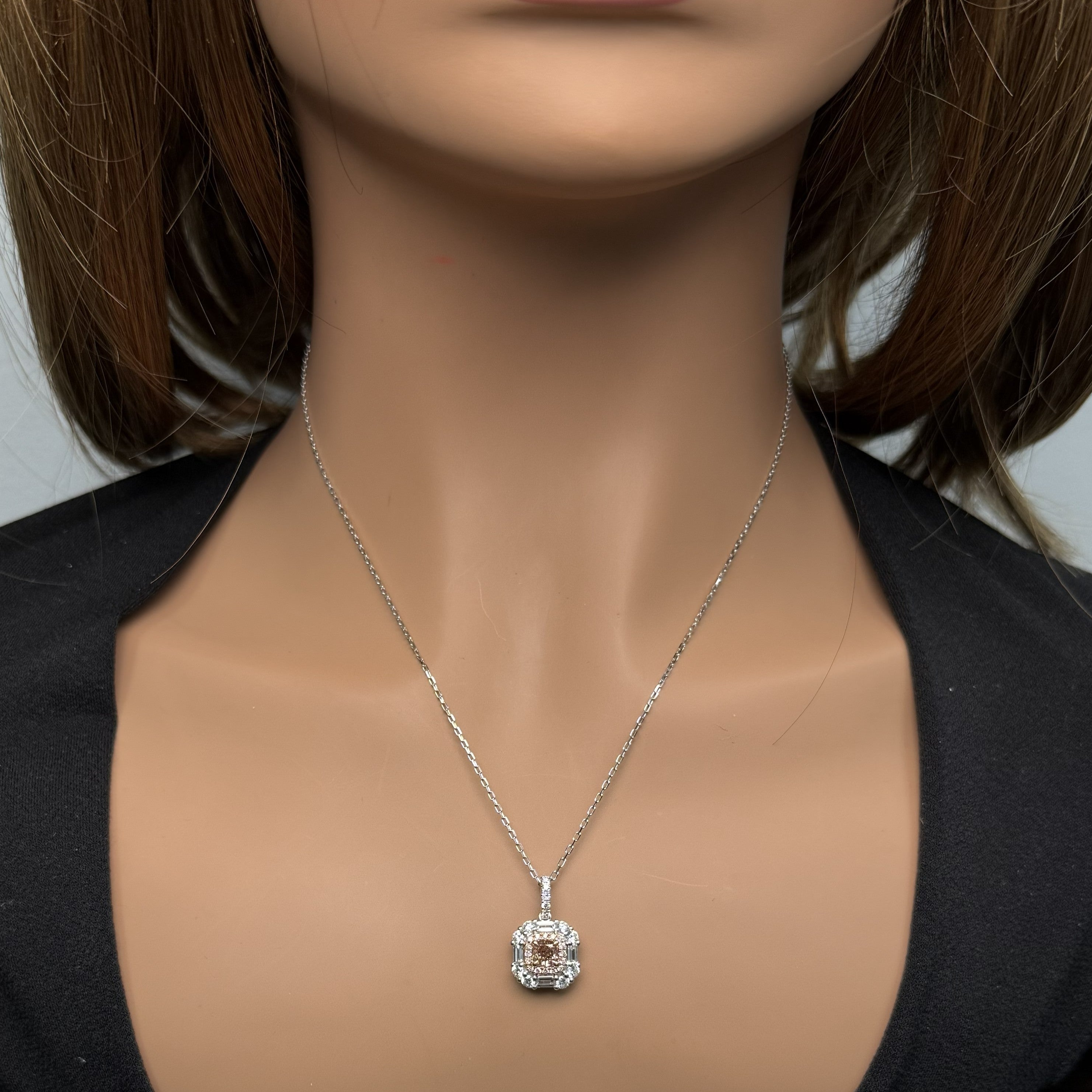 Natural Pink Cushion Diamond Pendant Gia Certified