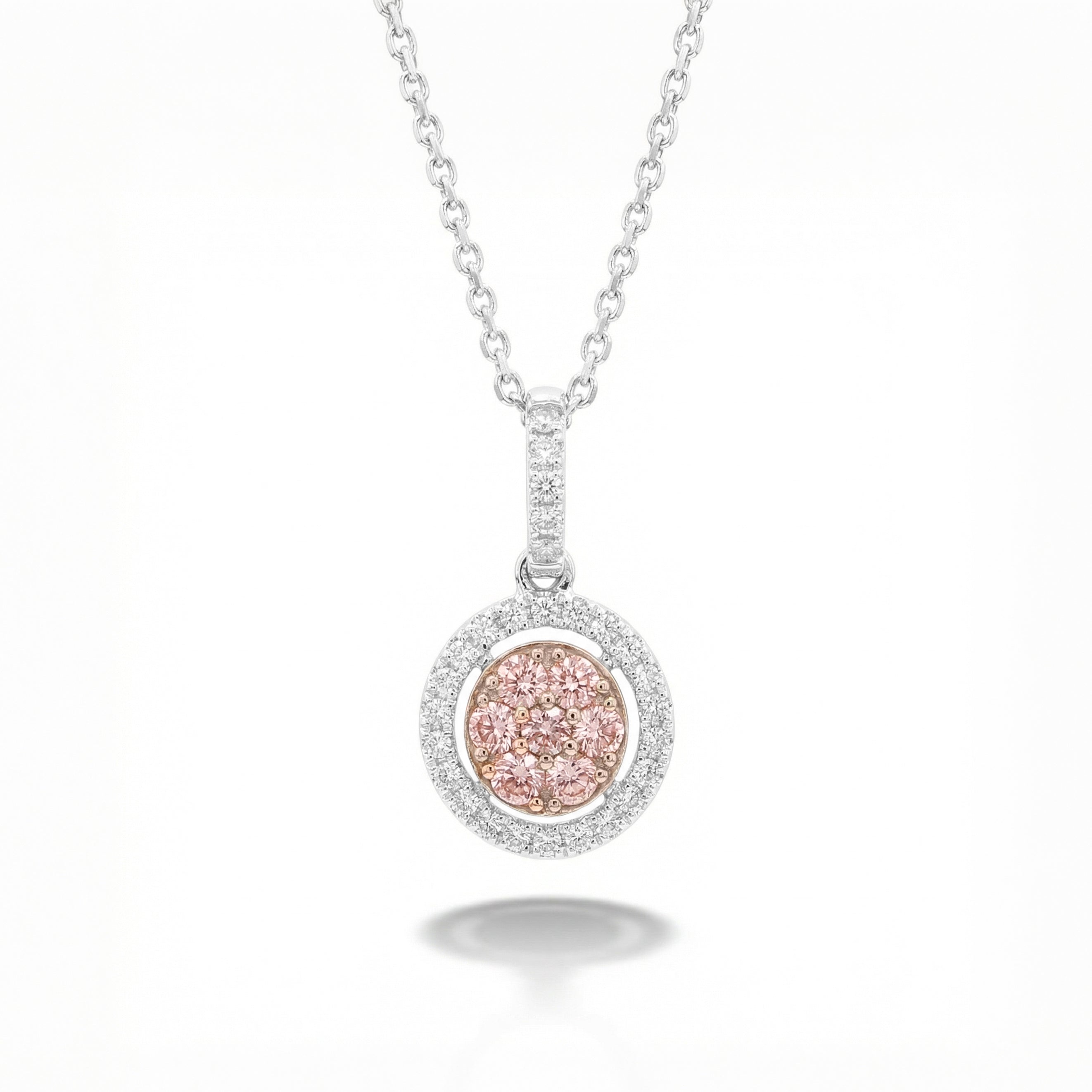 Natural Pink Pavé Diamond Pendant