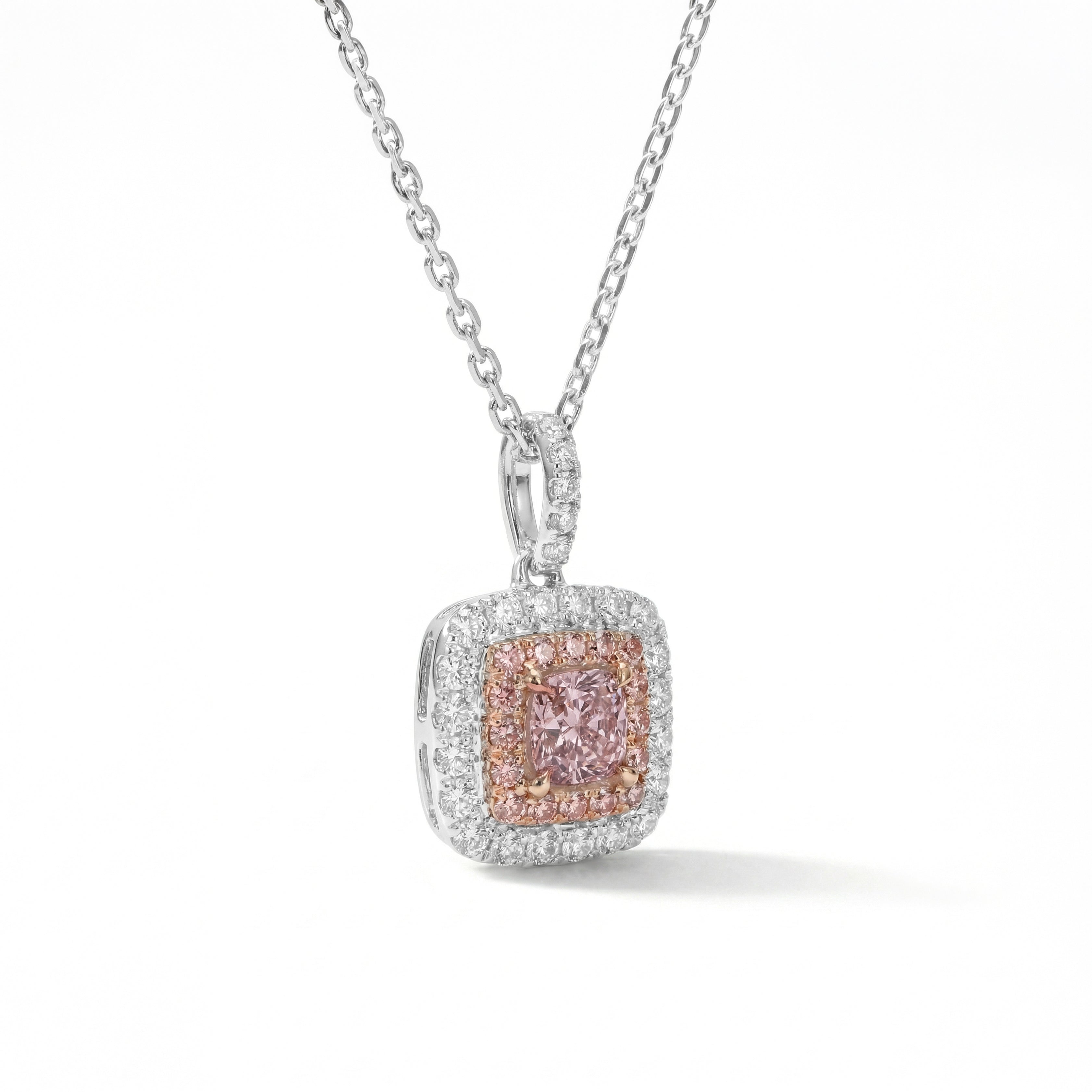 Natural Purple Diamond Halo Pendant | GIA Certified