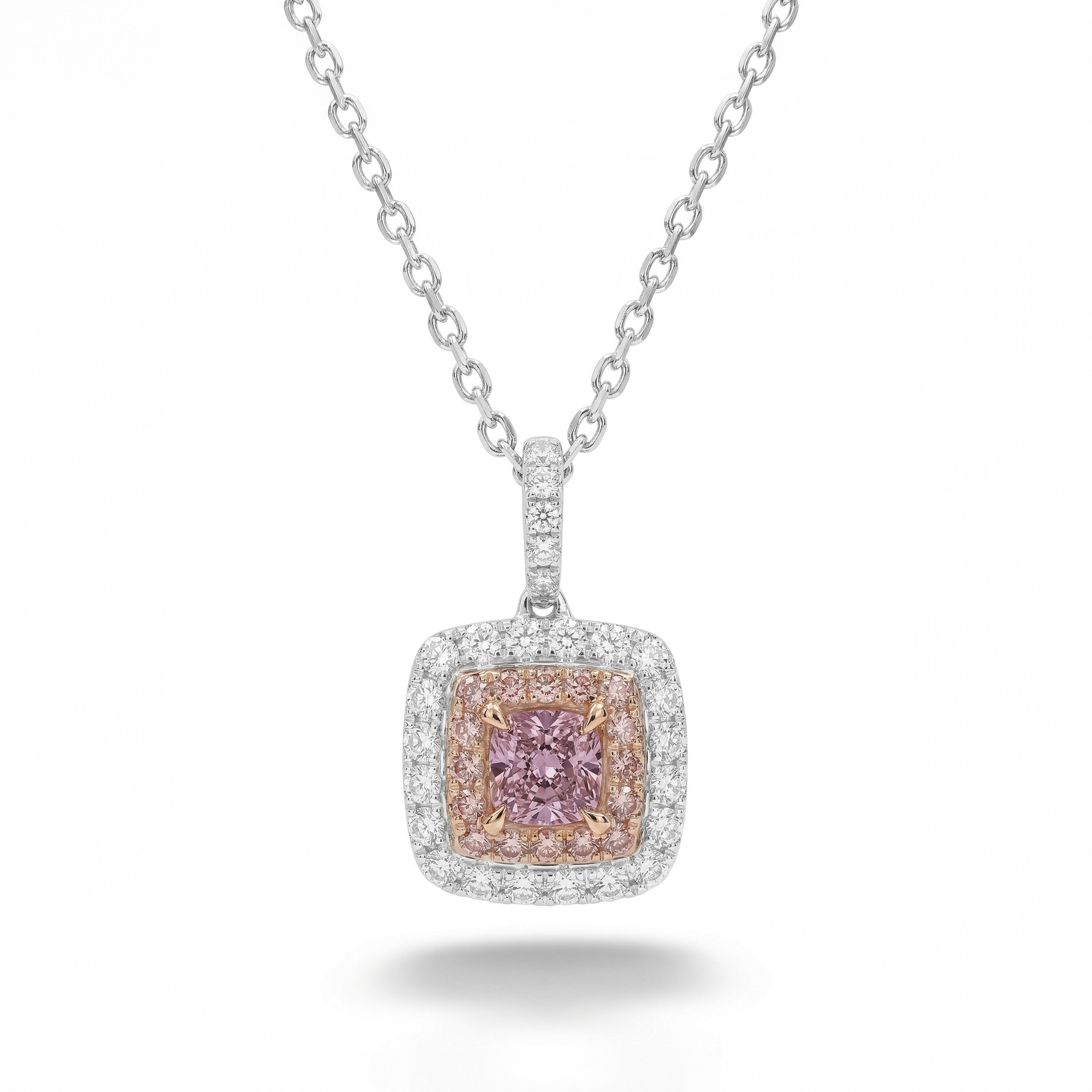 Natural Purple Diamond Halo Pendant | GIA Certified
