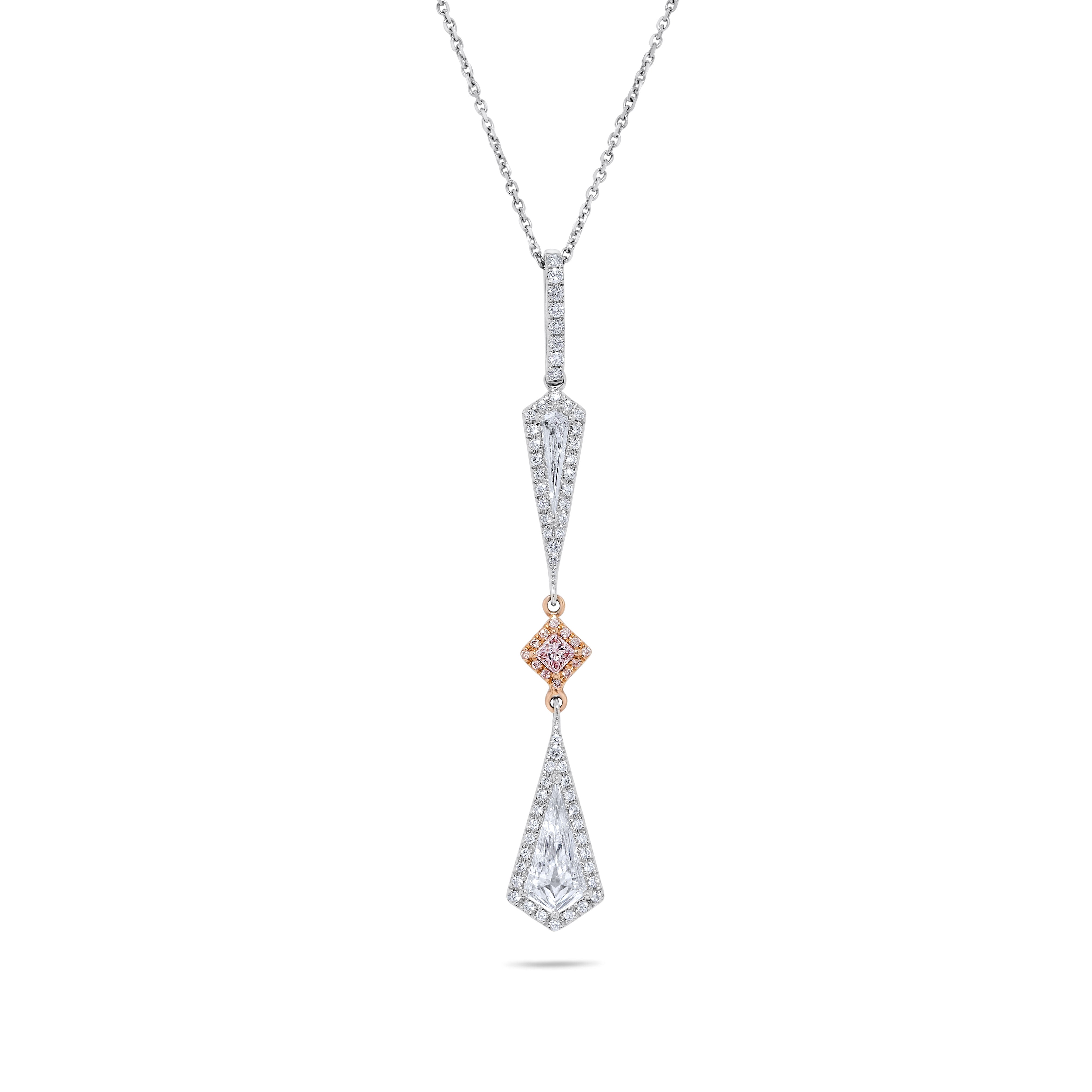 GIA Pink & White Diamond Drop Necklace JPP088GH