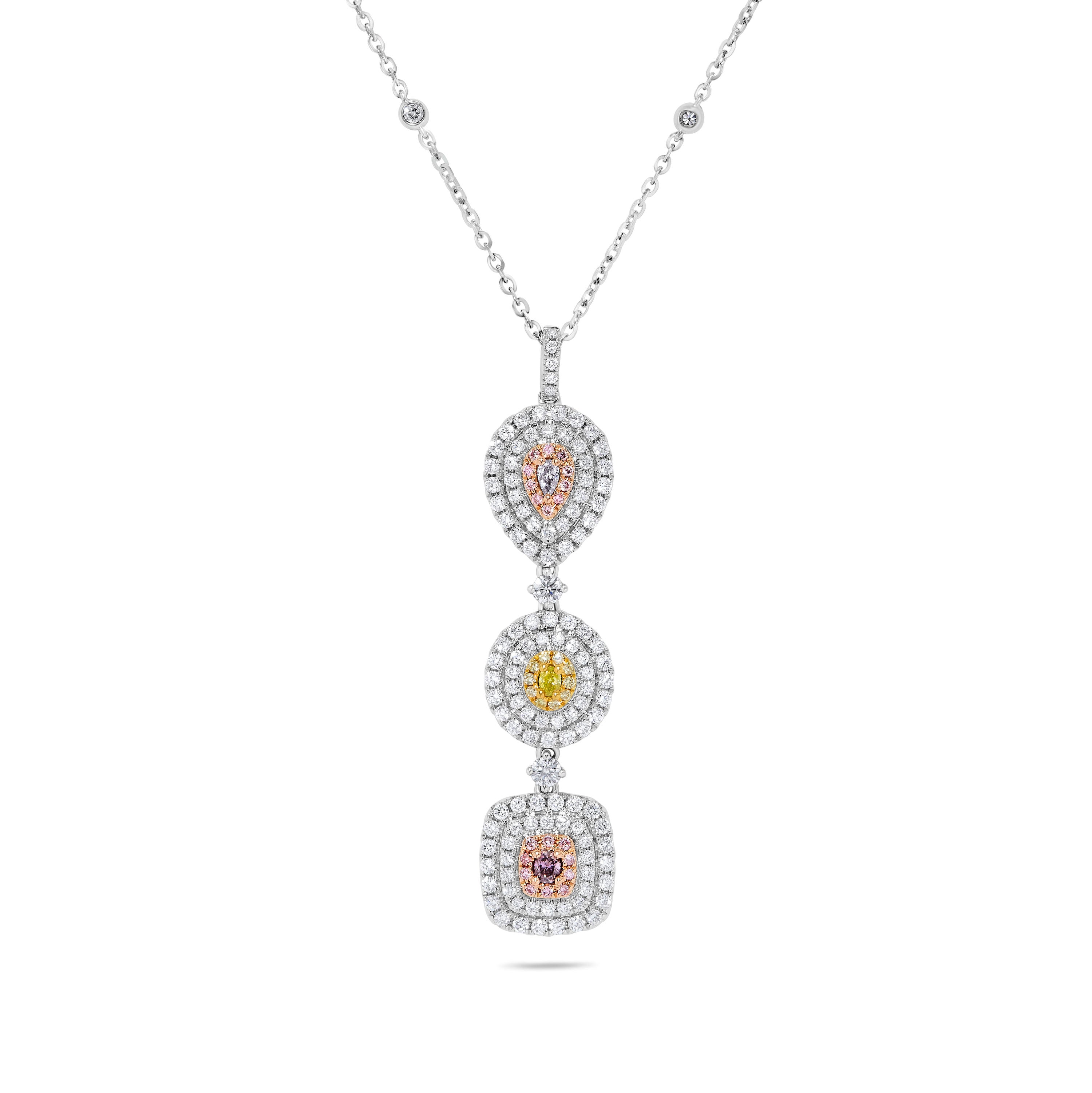 GIA Blue & Red & Yellow Diamond Necklace JPP090GH