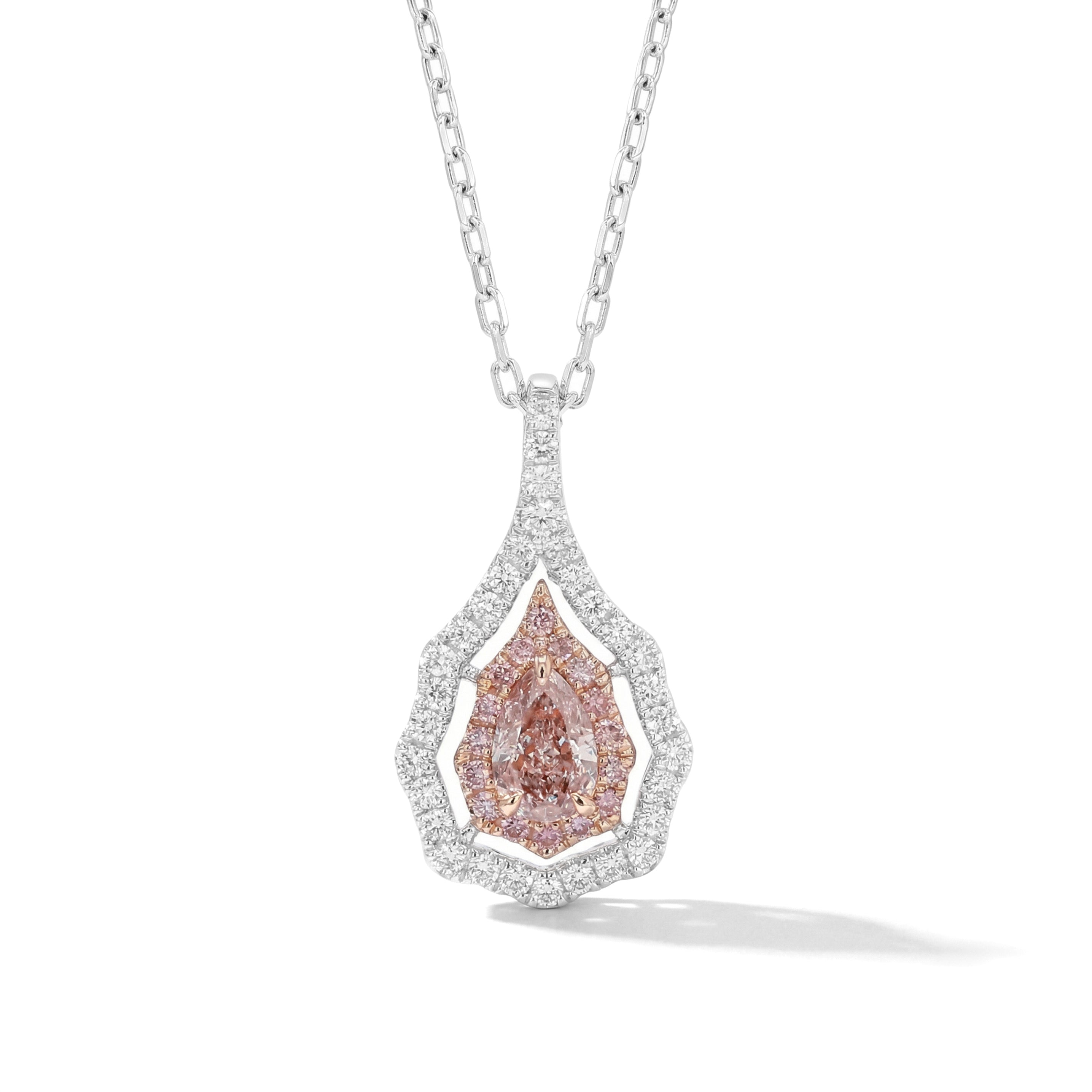 Natural Pink Pear Diamond Pendant | GIA Certified