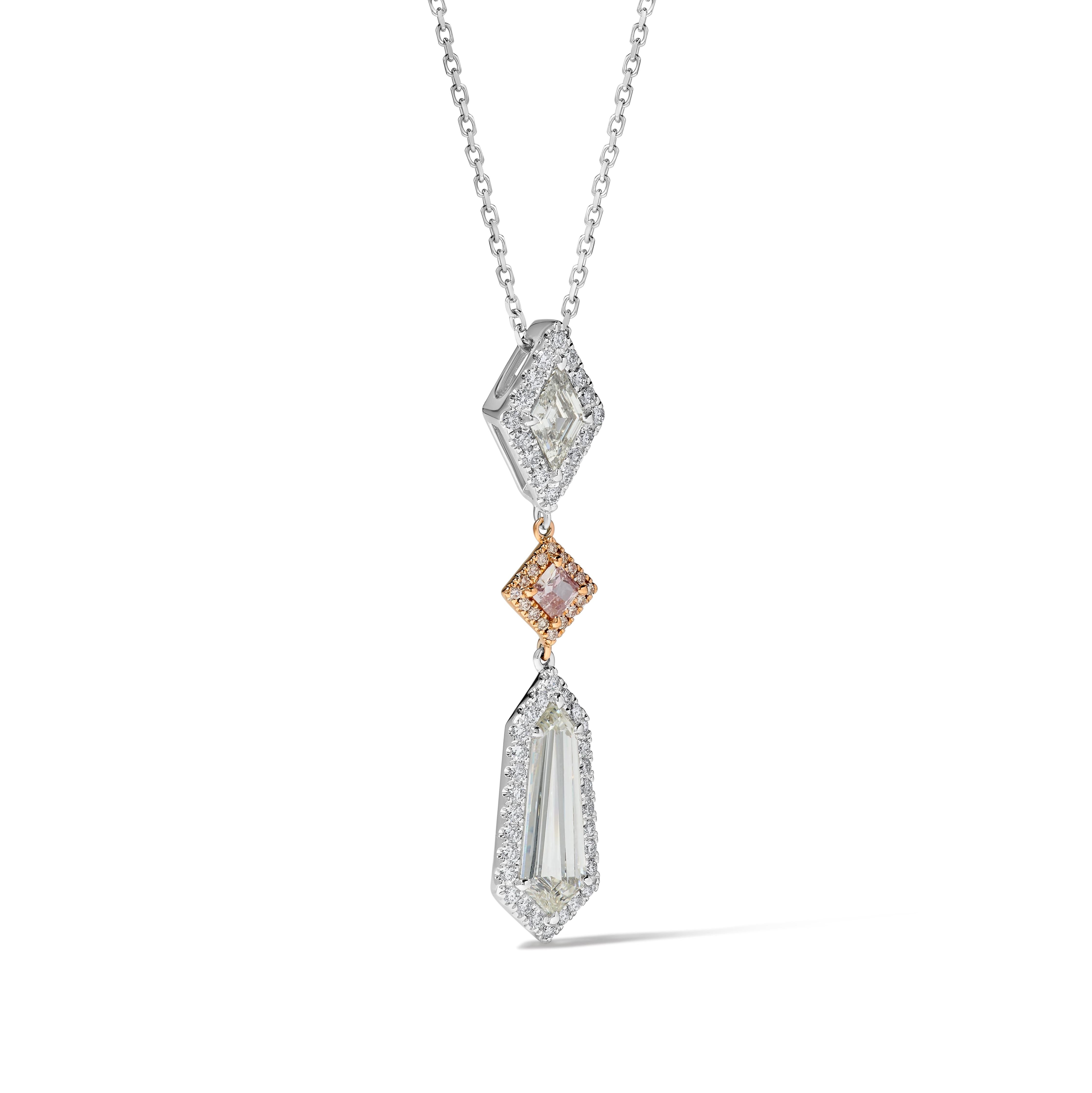 Natural White Kite Diamond Pendant GIA Certified product image 2