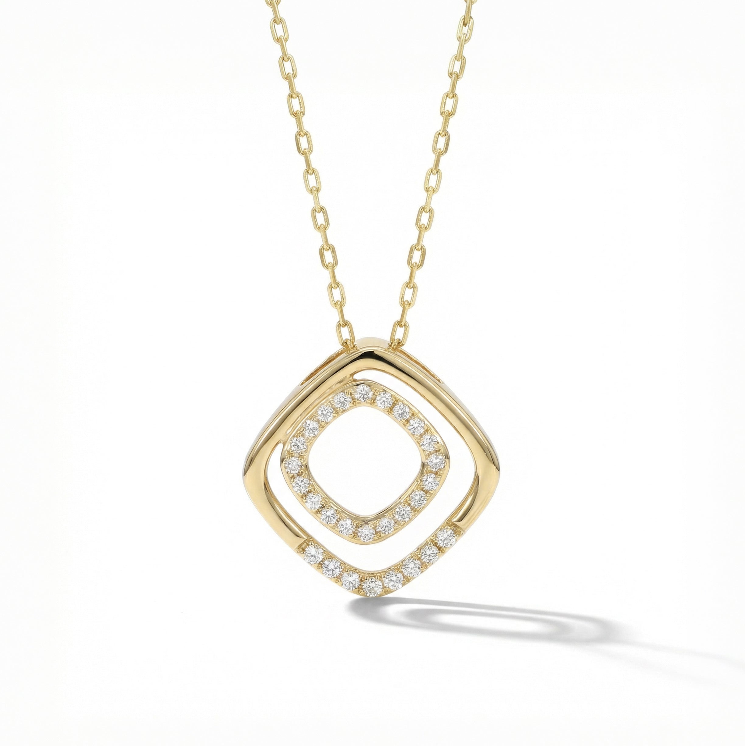 Natural Diamond Square Pendant