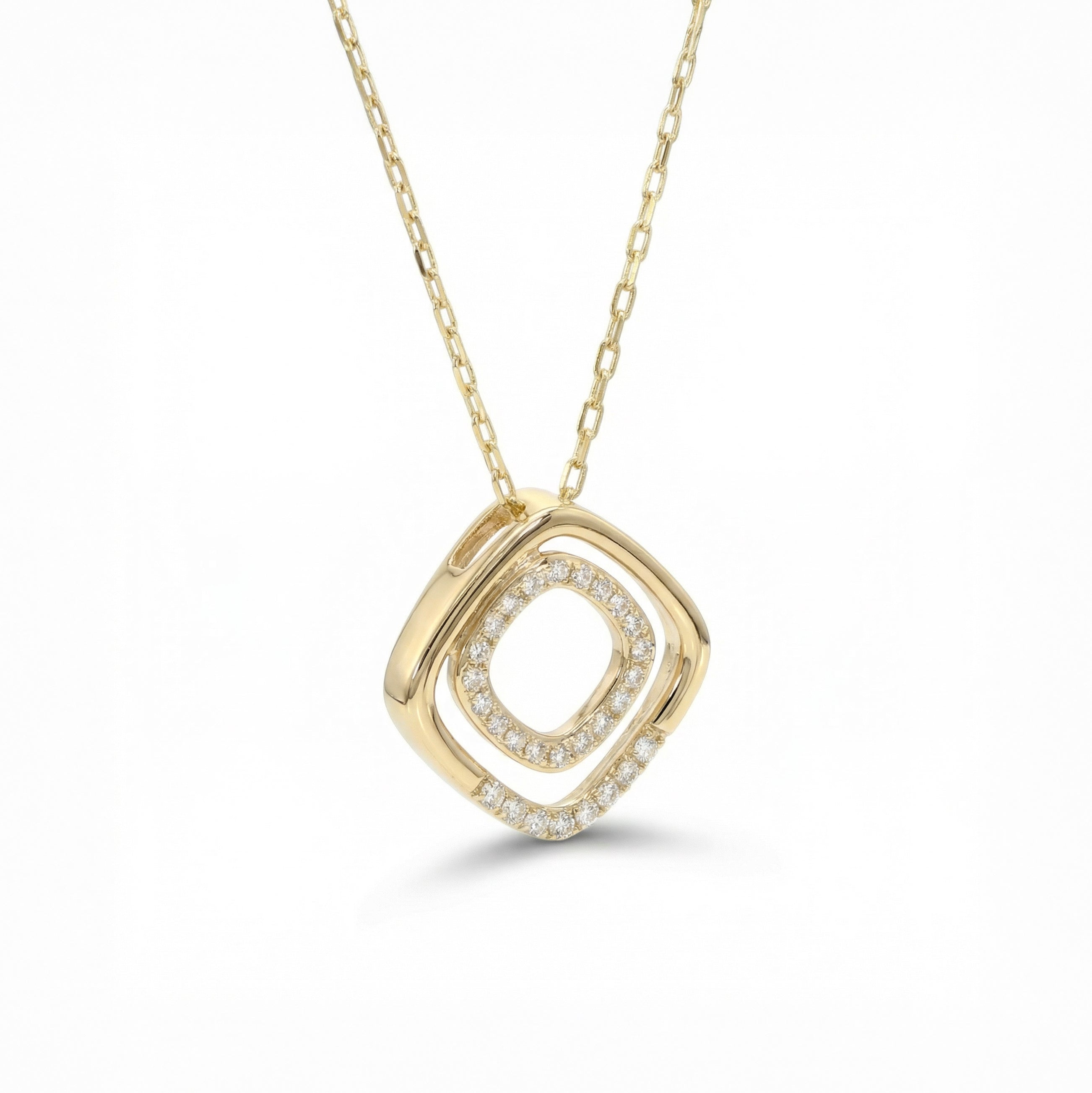 Natural Diamond Square Pendant