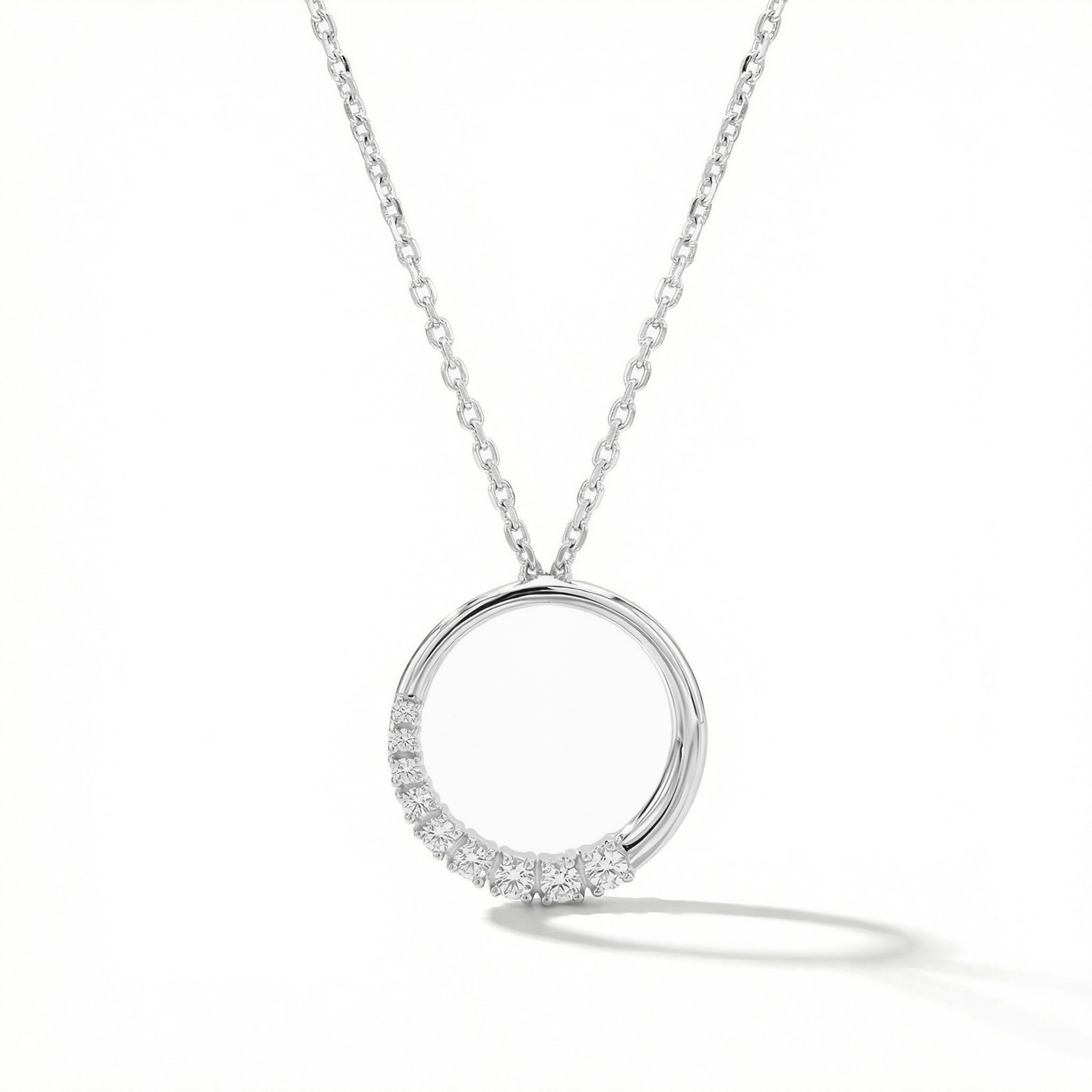 Natural Diamond Circle Pendant