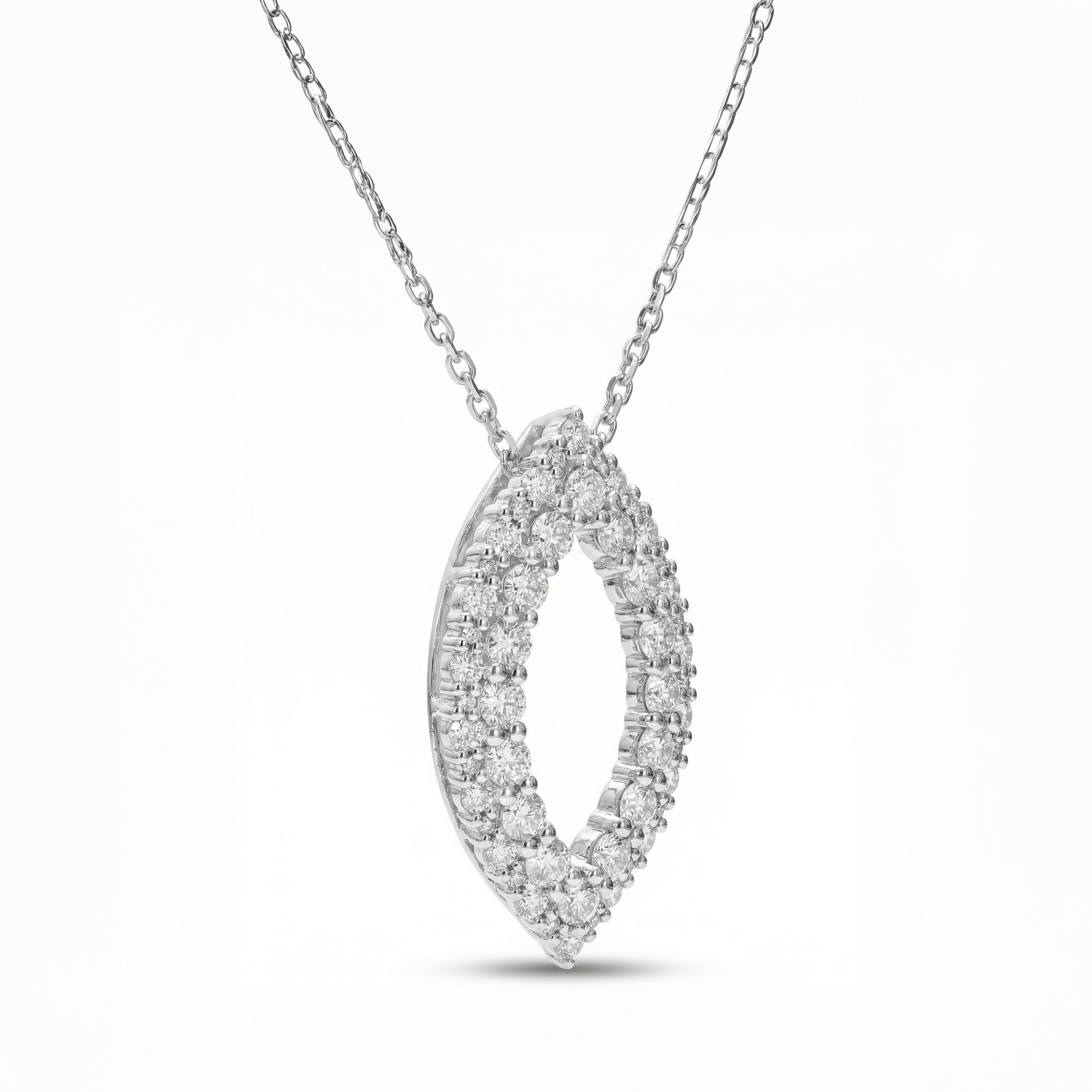 Natural Diamond Marquis Shape Pendant