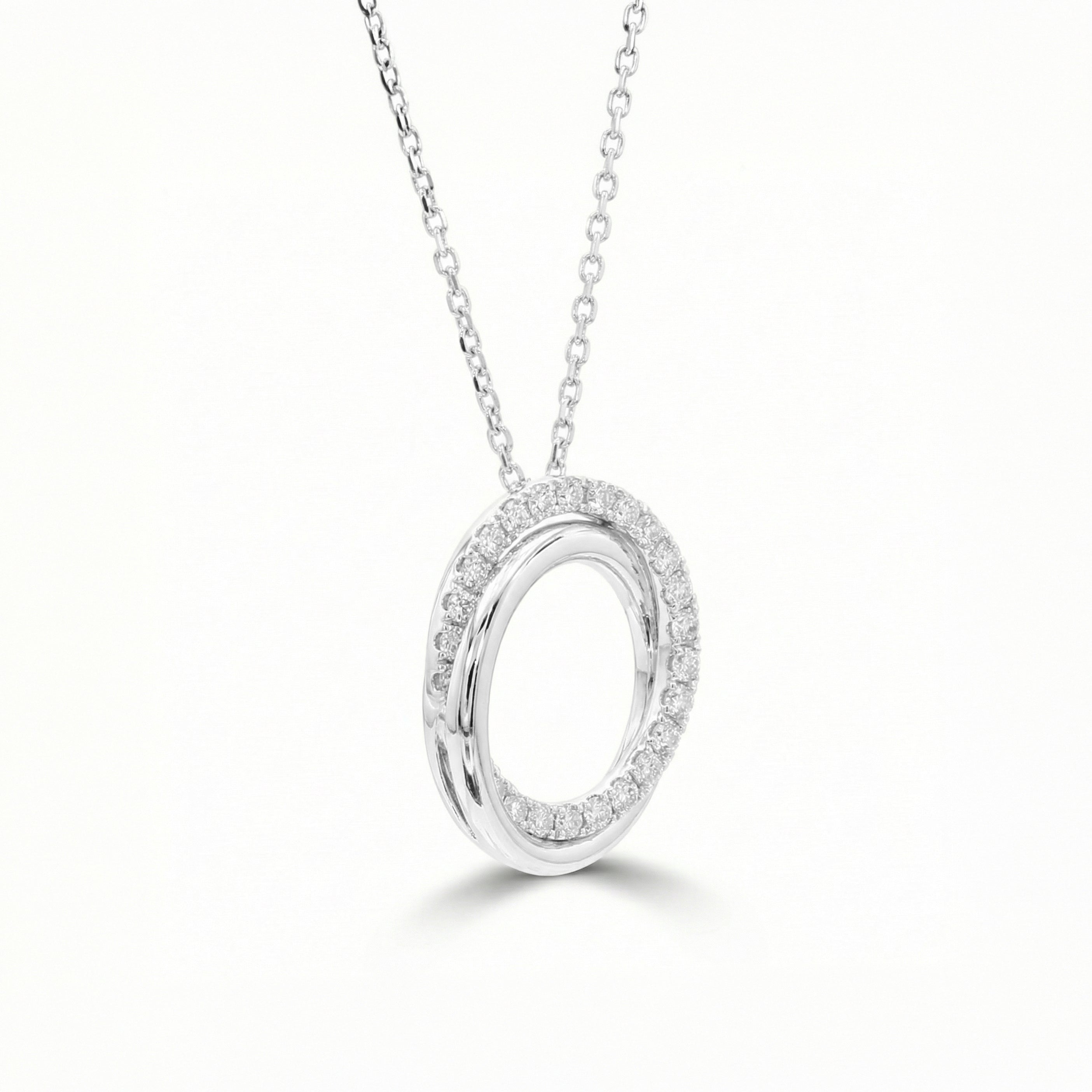 Natural Diamond Interlocking Circle Pendant
