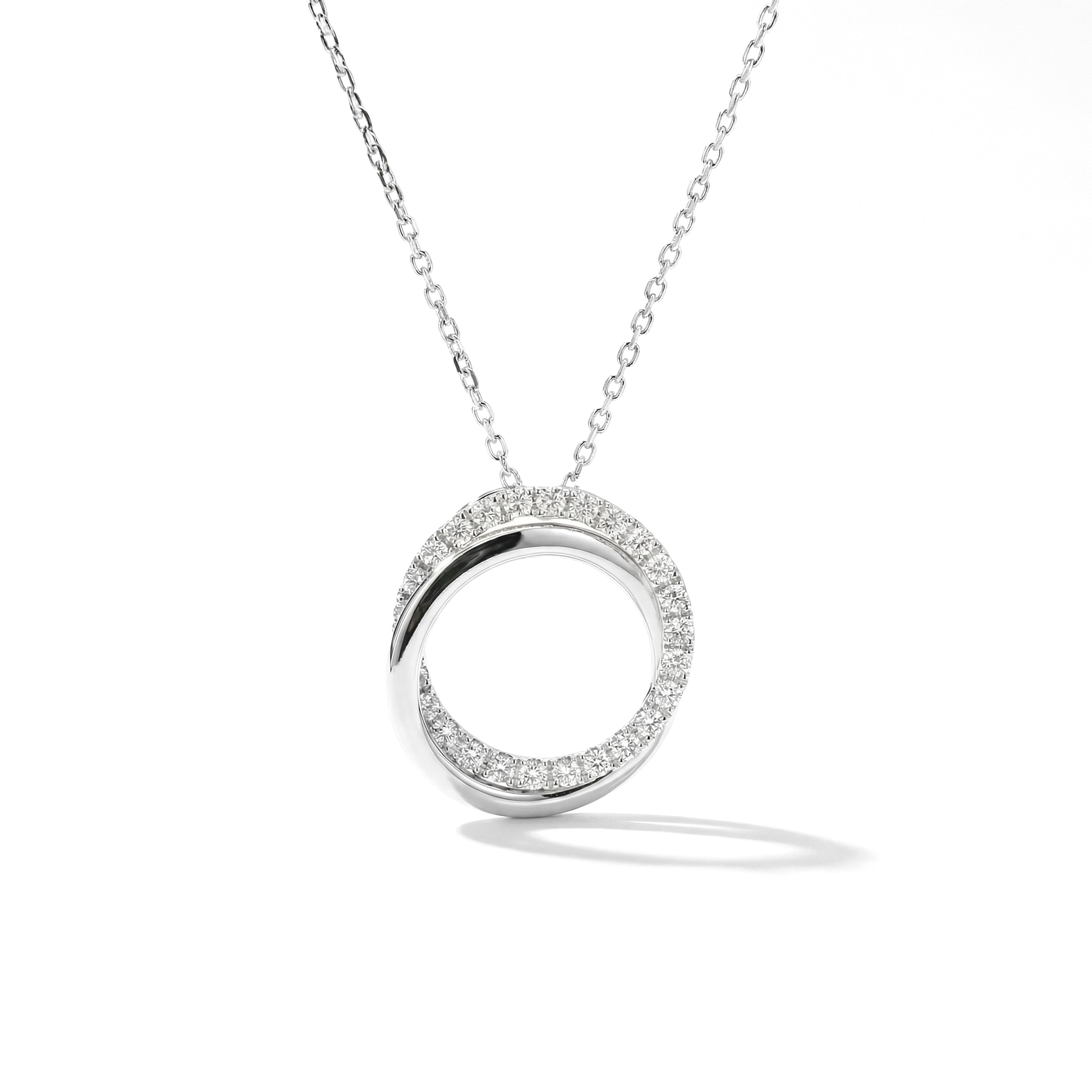 Natural Diamond Interlocking Circle Pendant