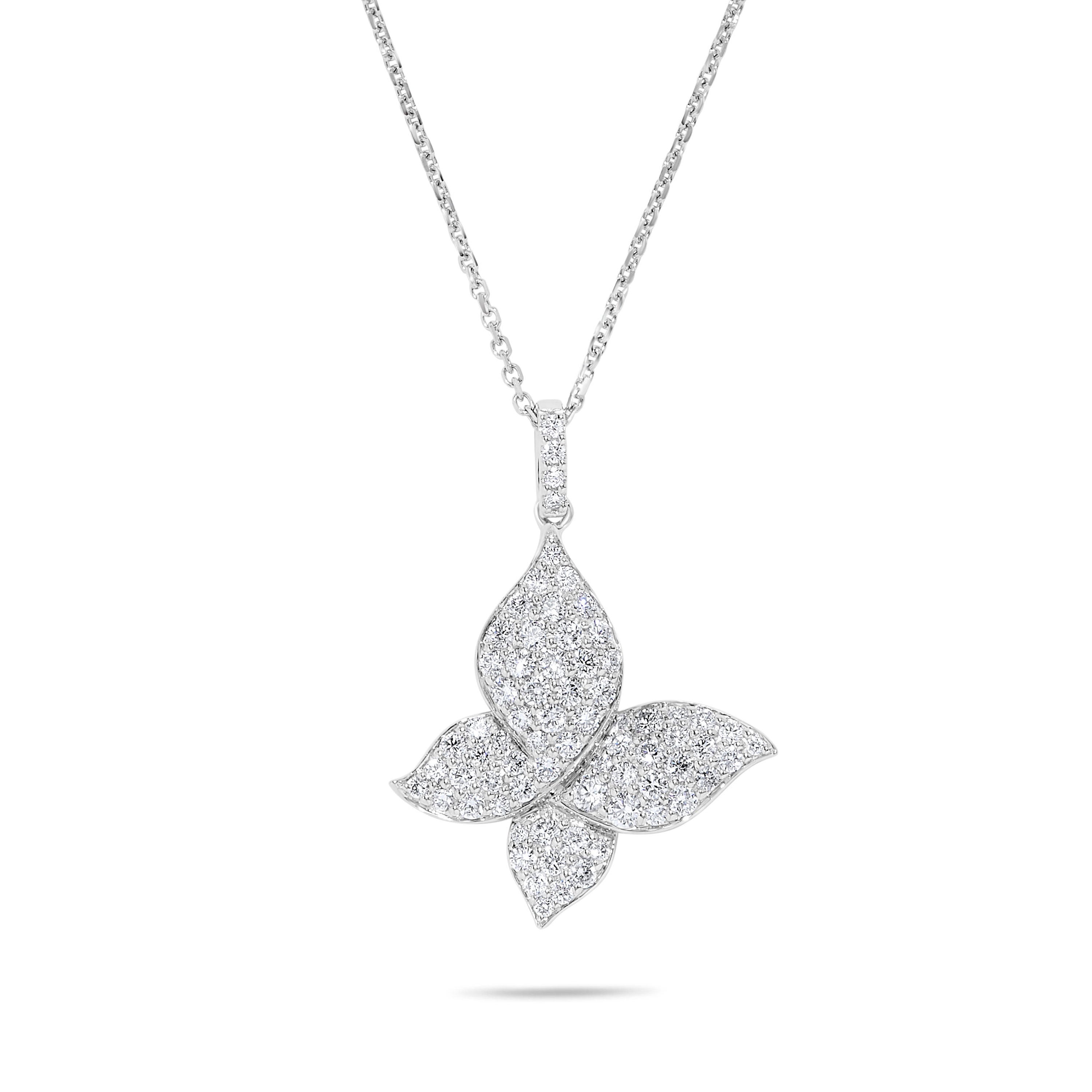 White Diamond Butterfly Necklace JPW035GP