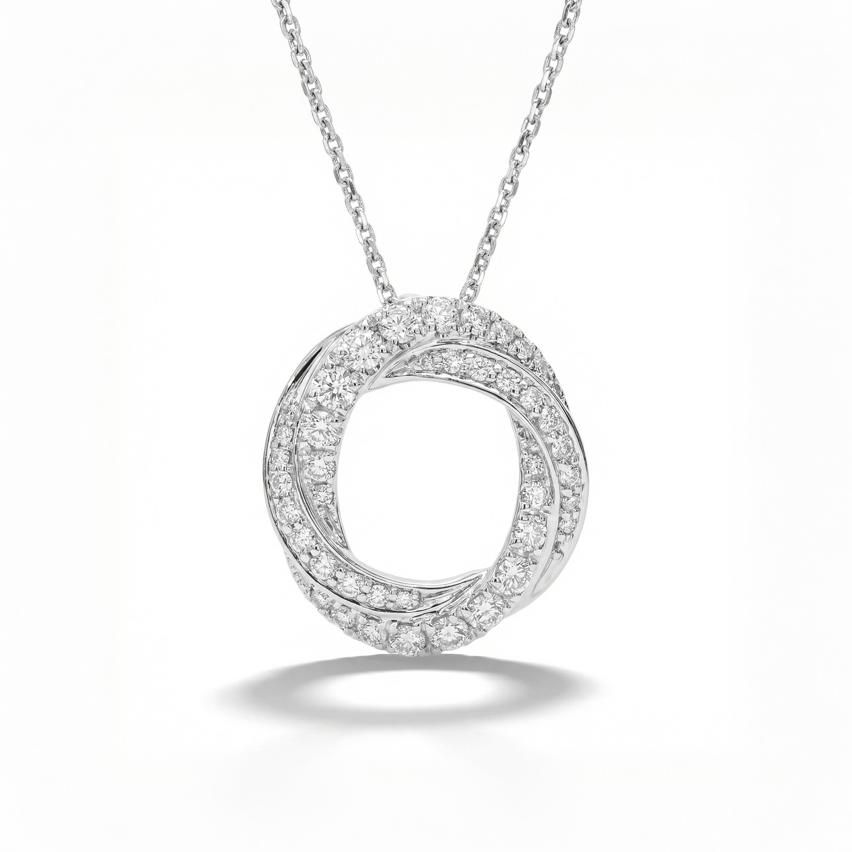 Natural Diamond Interlocking Circle Pendant
