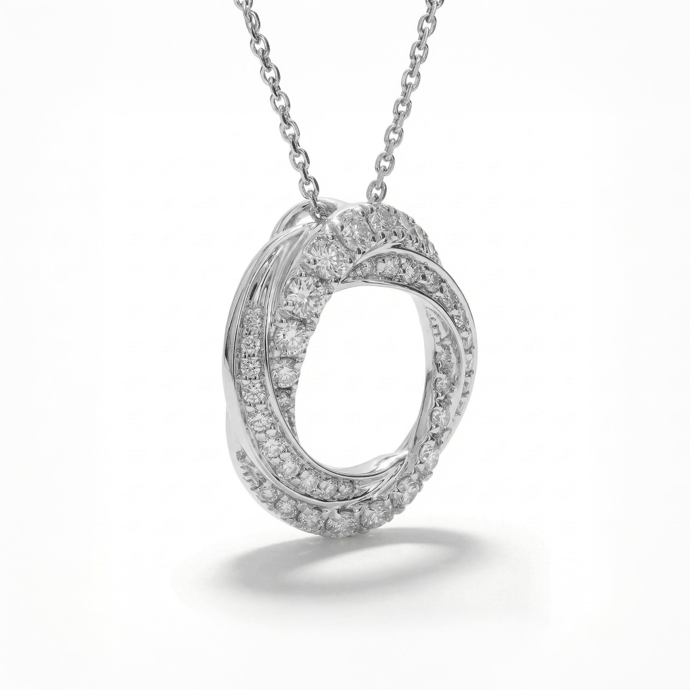Natural Diamond Interlocking Circle Pendant