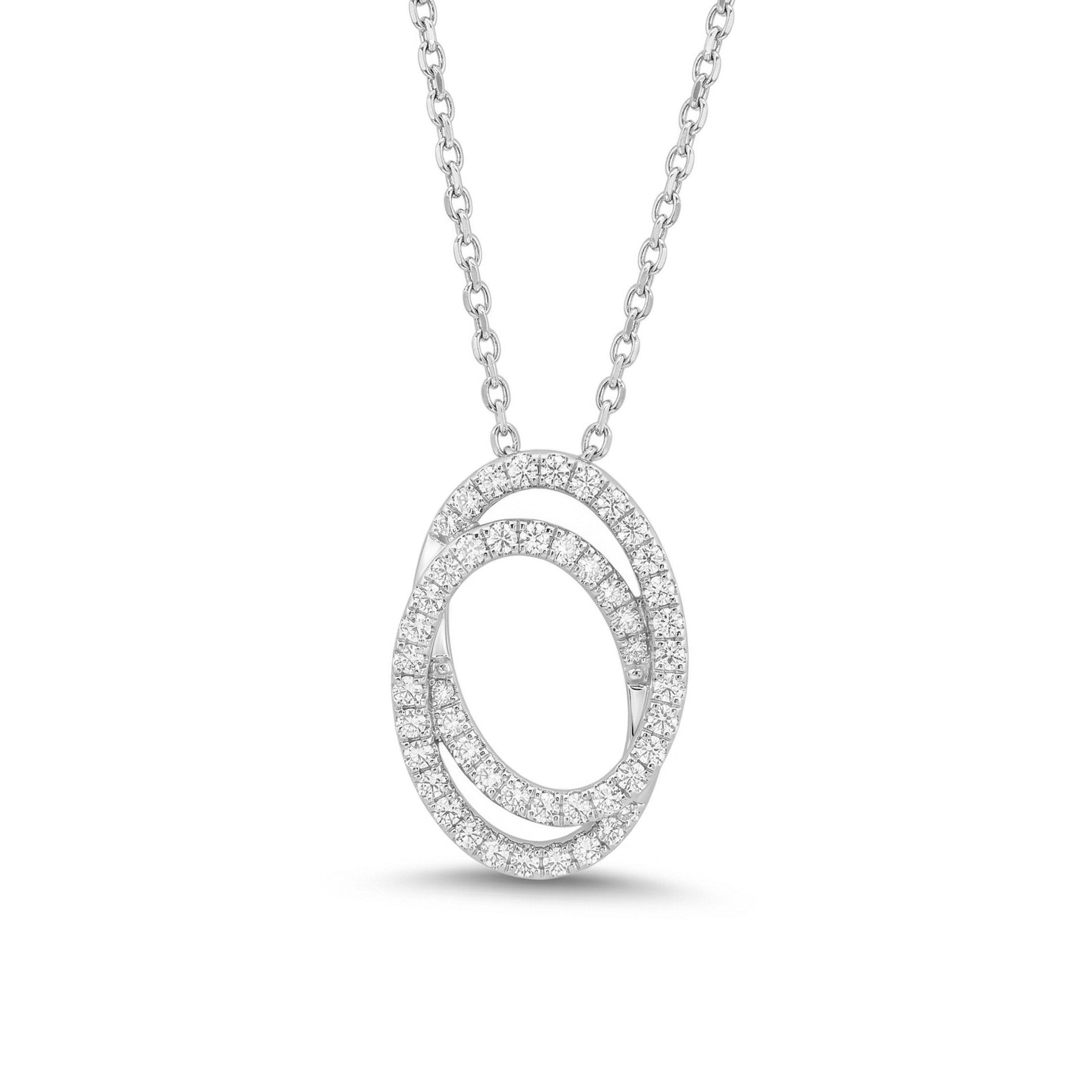 Natural Diamond Interlocking Oval Pendant