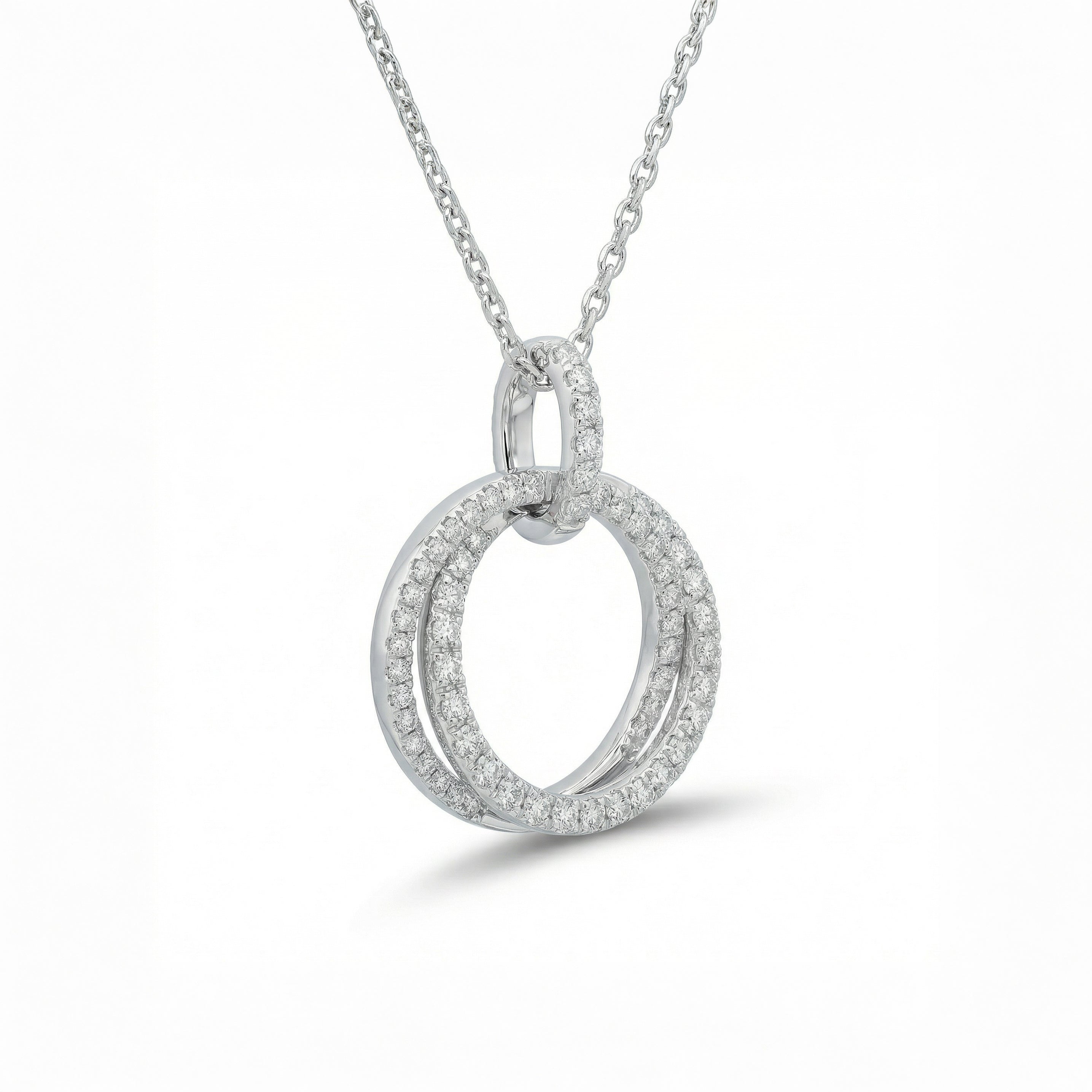 Natural Diamond Interlocking Circle Pendant