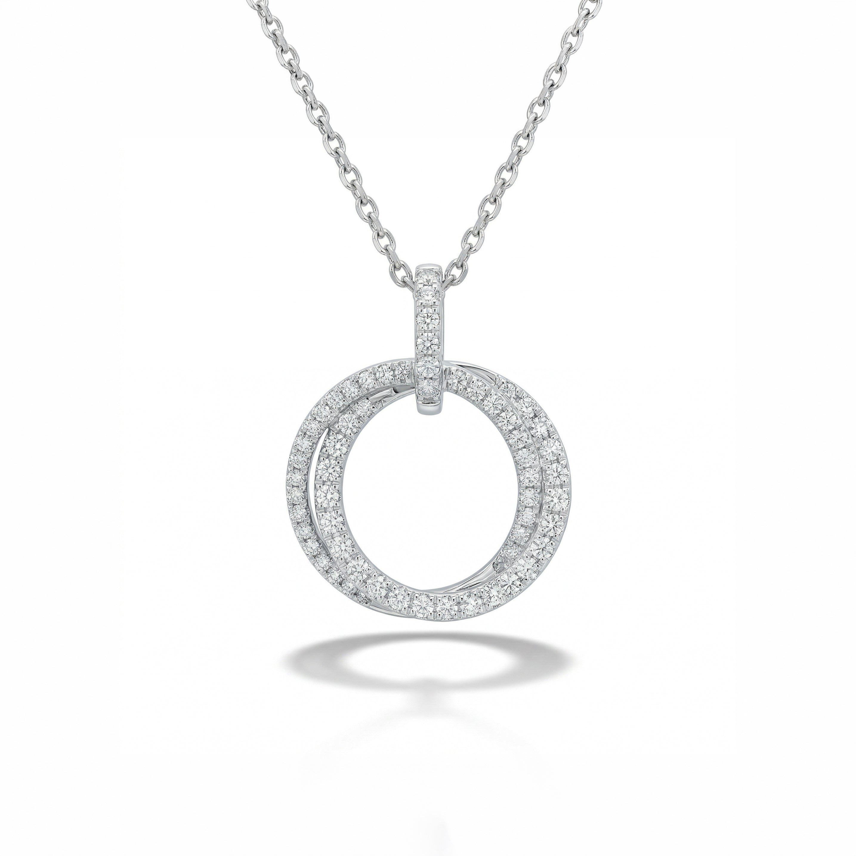 Natural Diamond Interlocking Circle Pendant