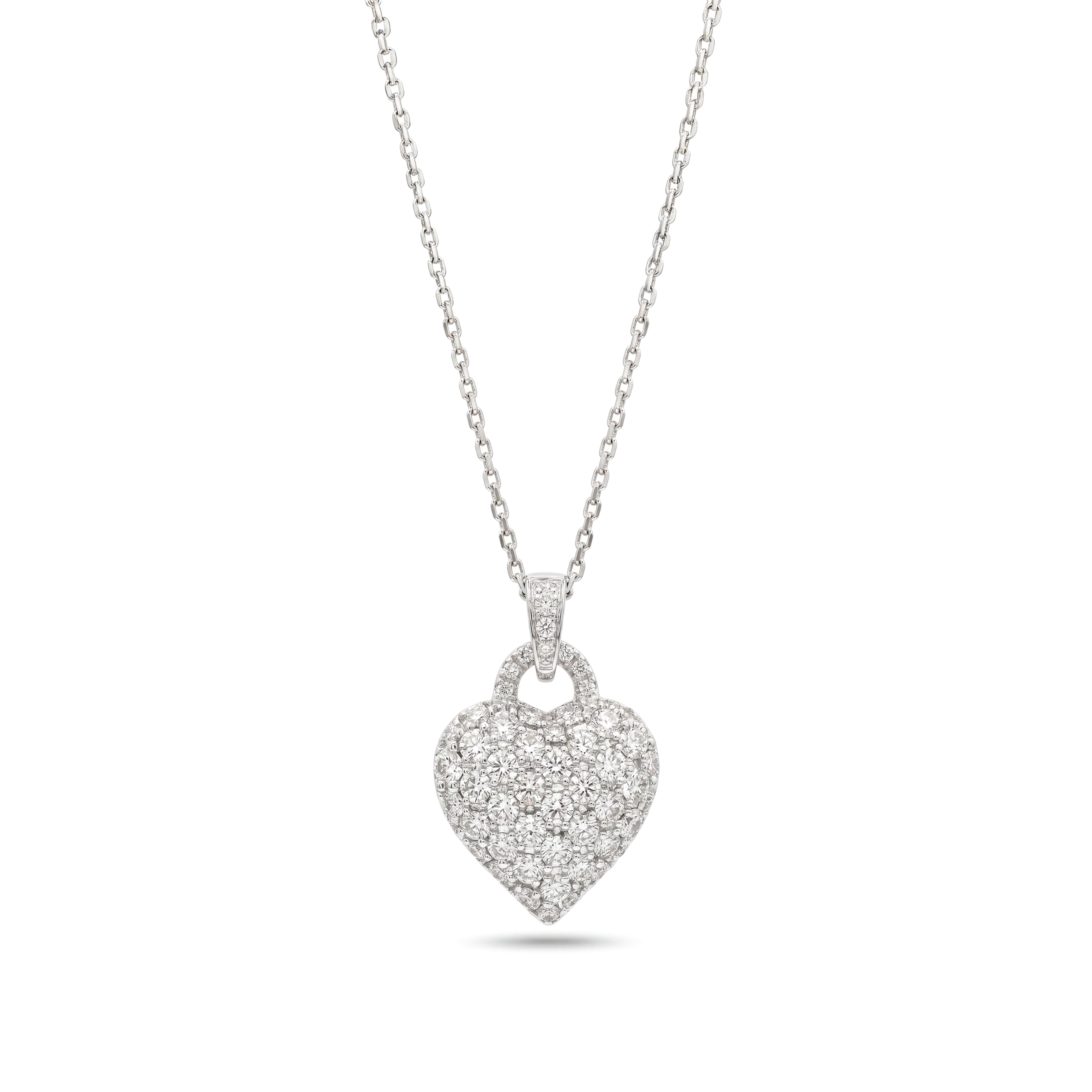 Natural Pavé Diamond Heart Pendant
