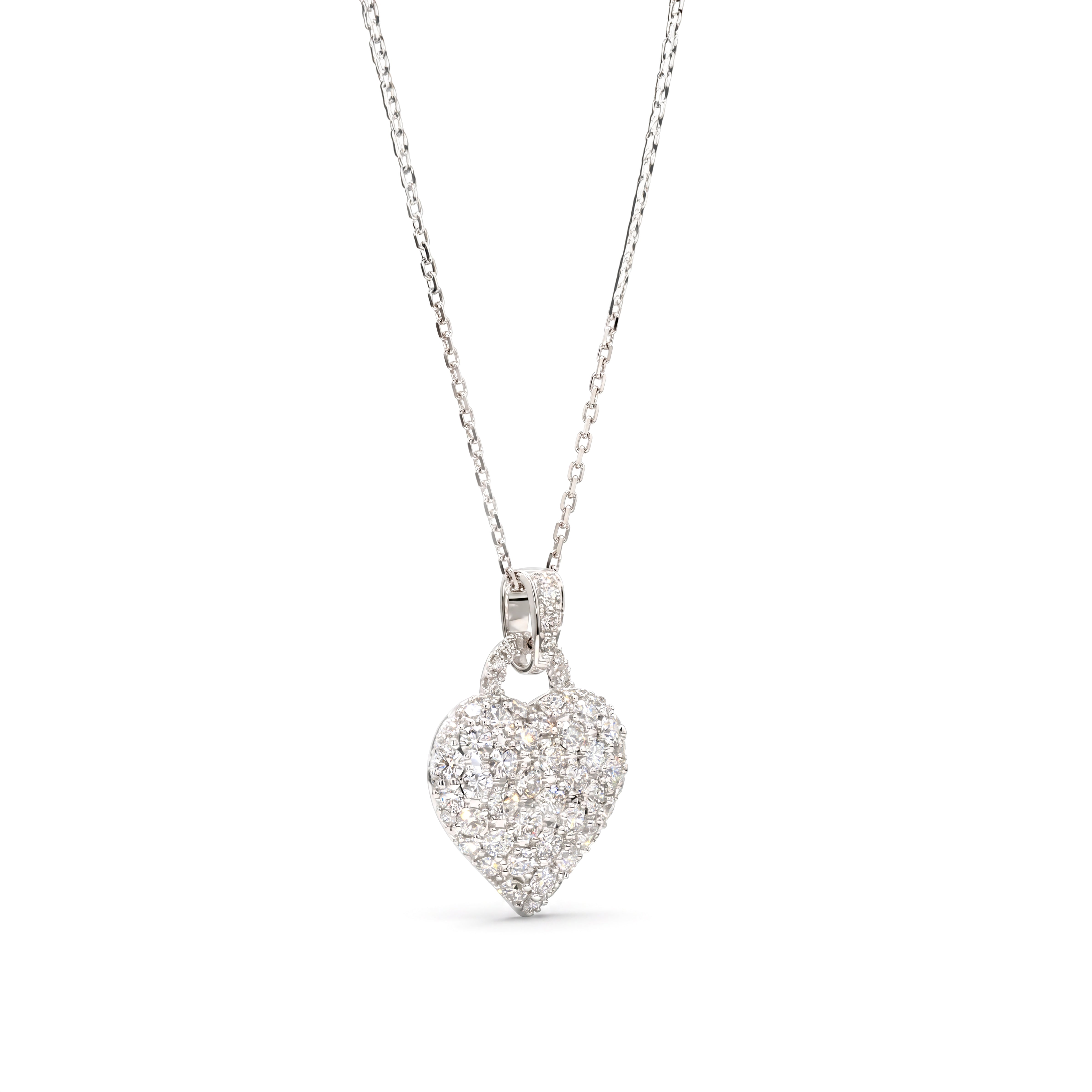 Natural Pavé Diamond Heart Pendant