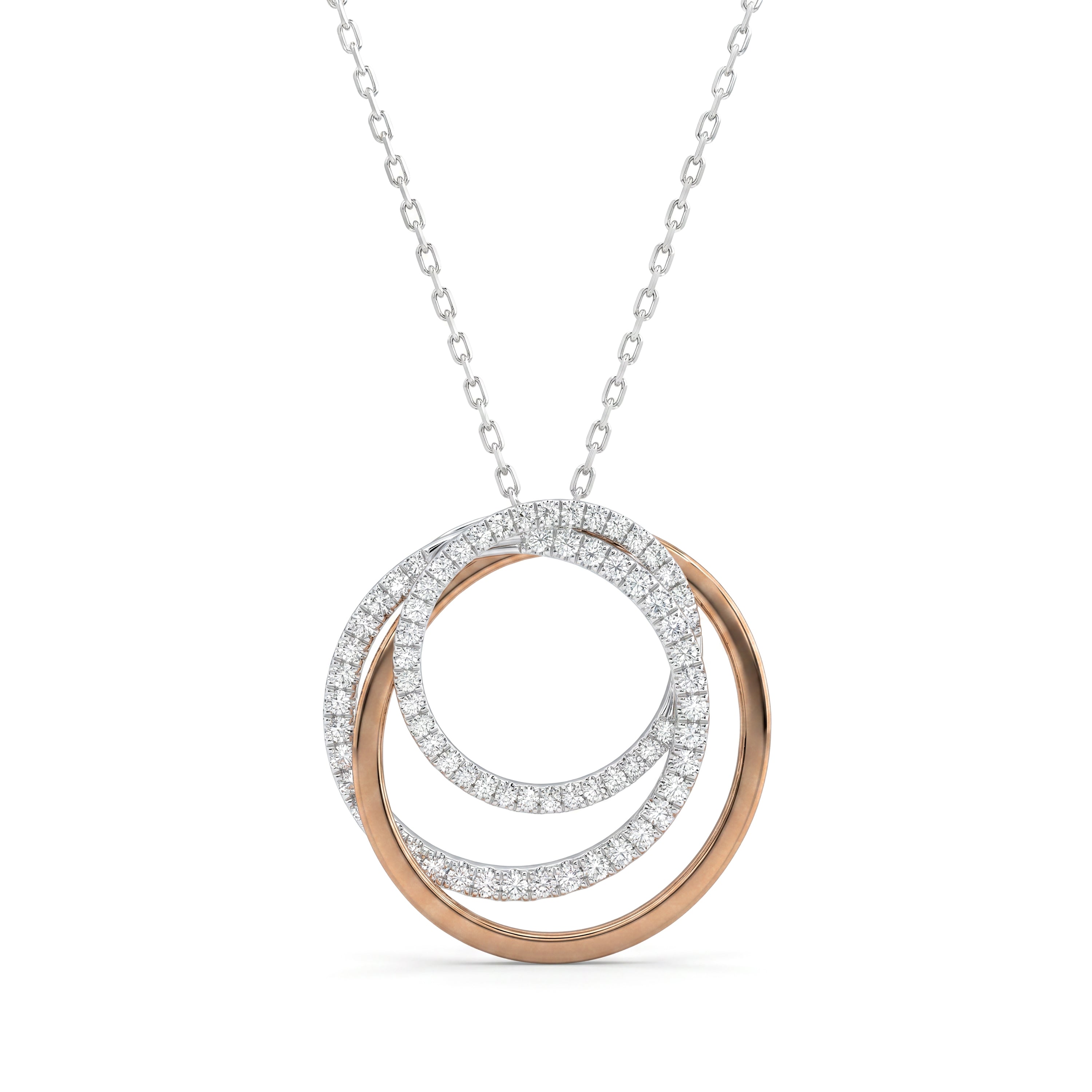 Natural Diamond Interlocking Circle Pendant