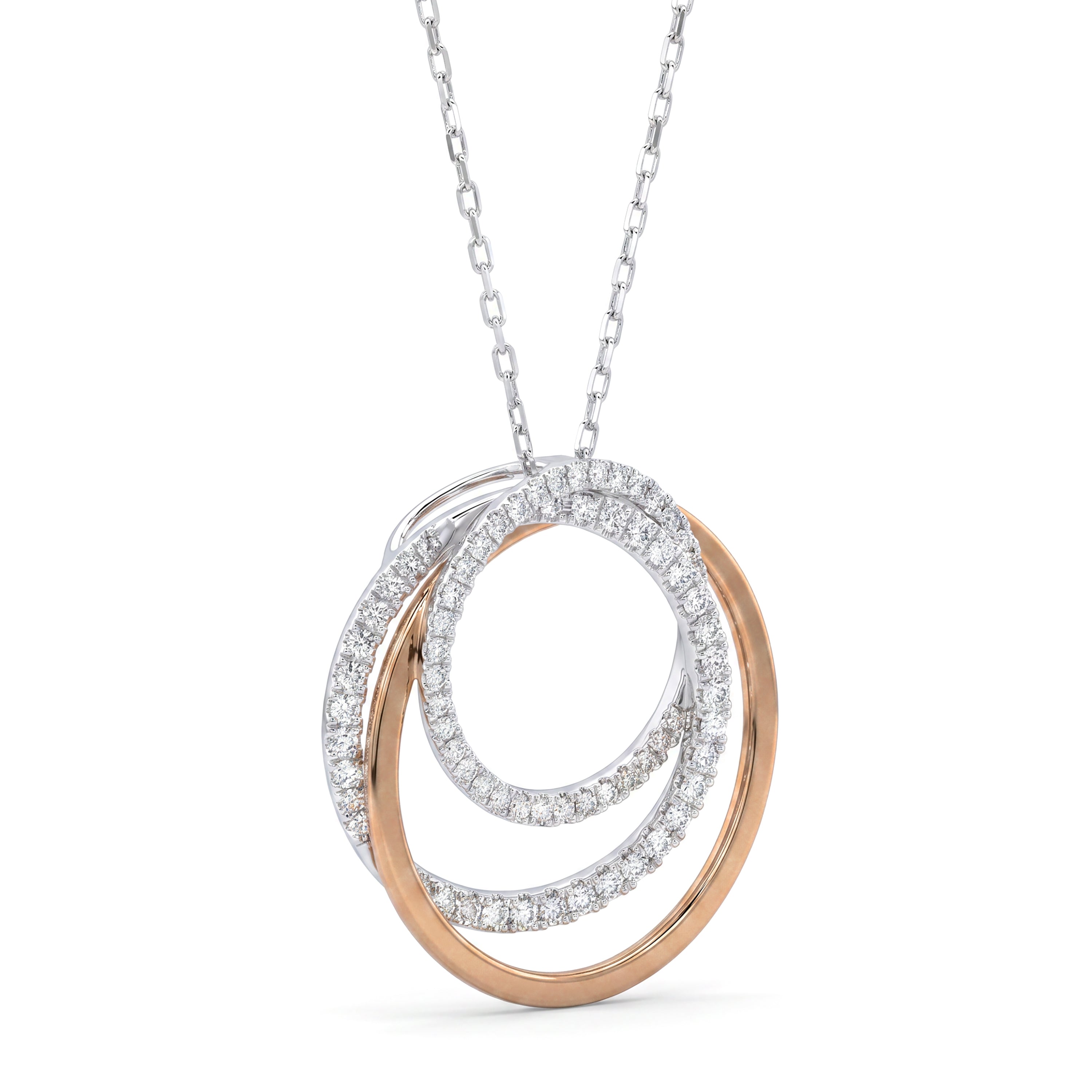 Natural Diamond Interlocking Circle Pendant