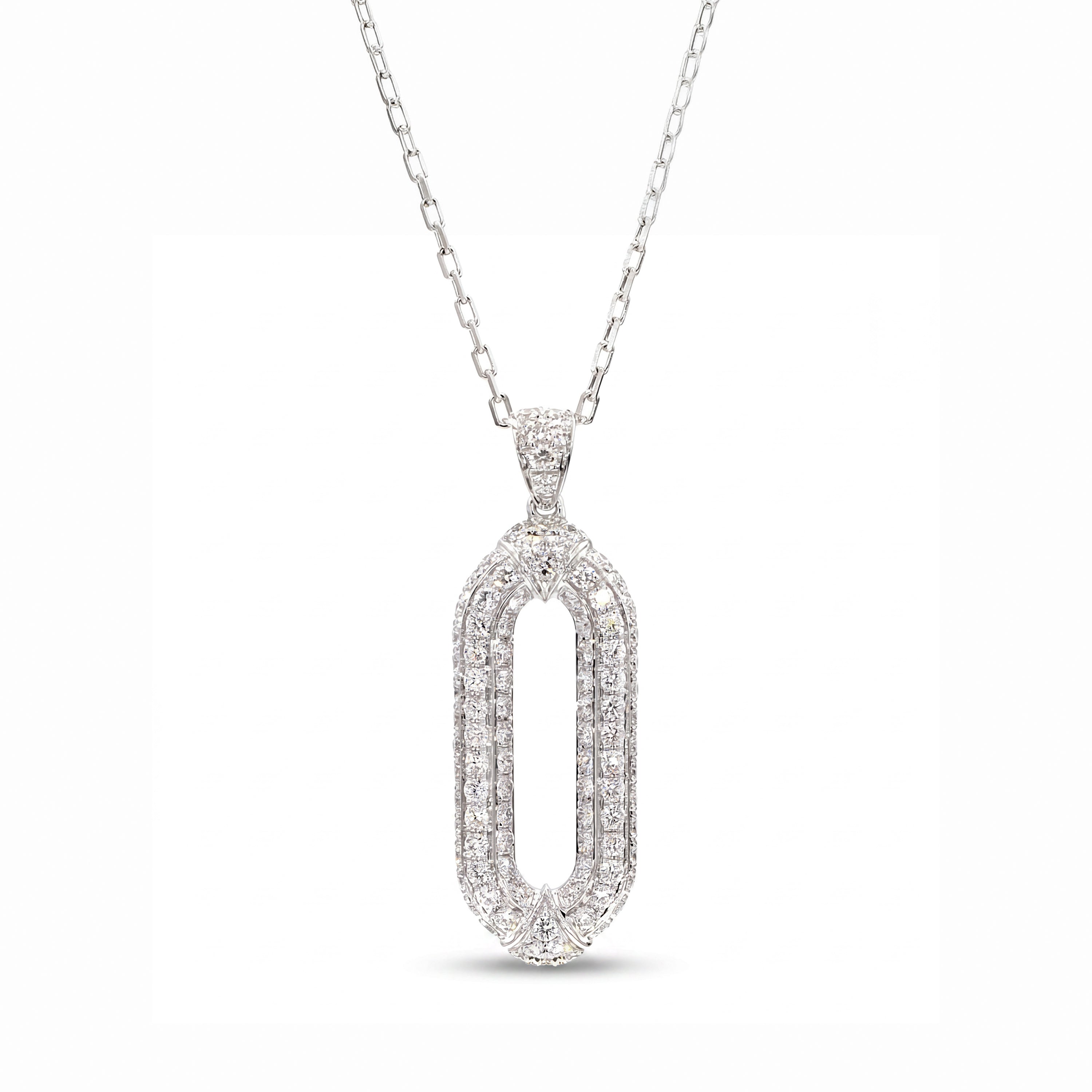 Natural Pavé Diamond Oval Pendant