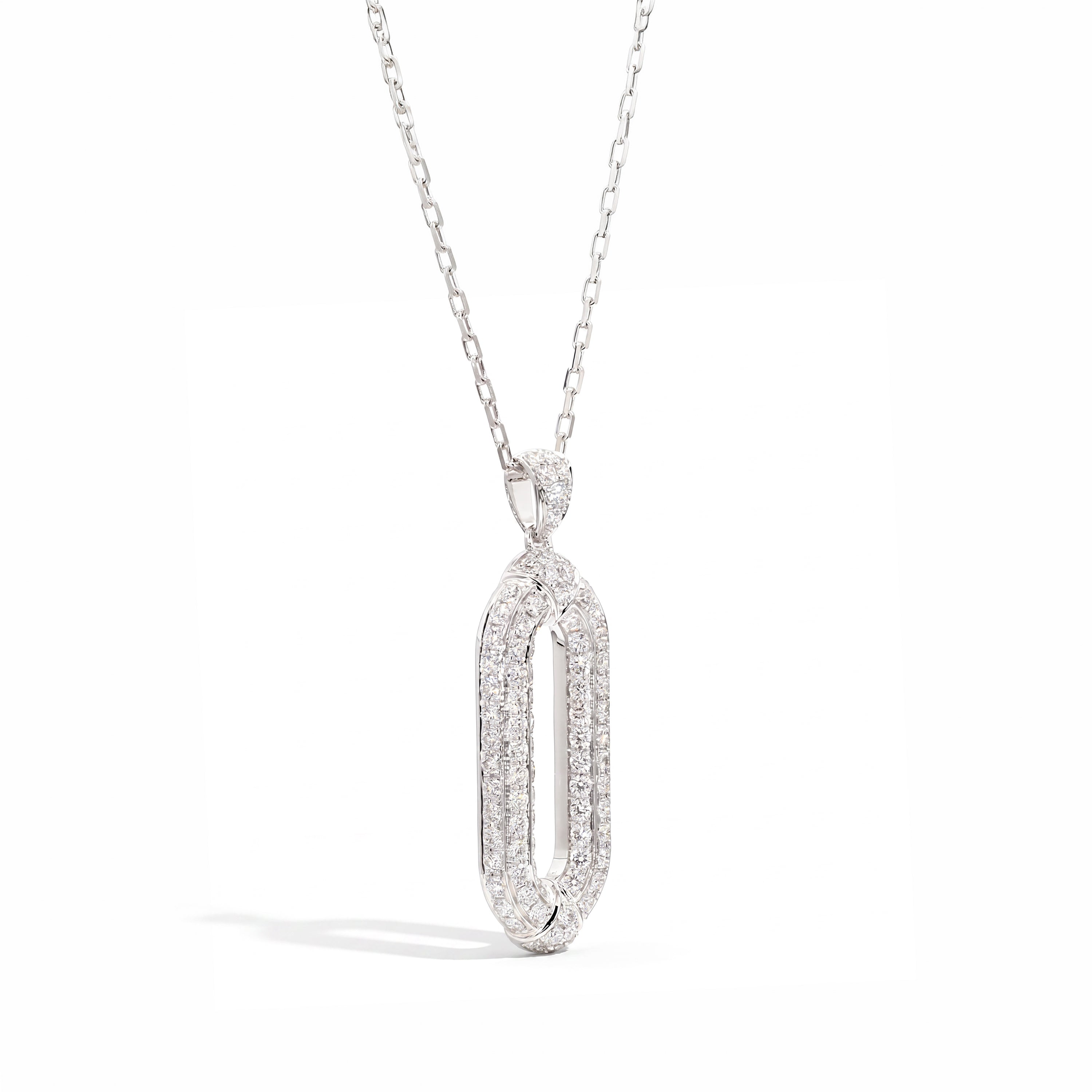 Natural Pavé Diamond Oval Pendant