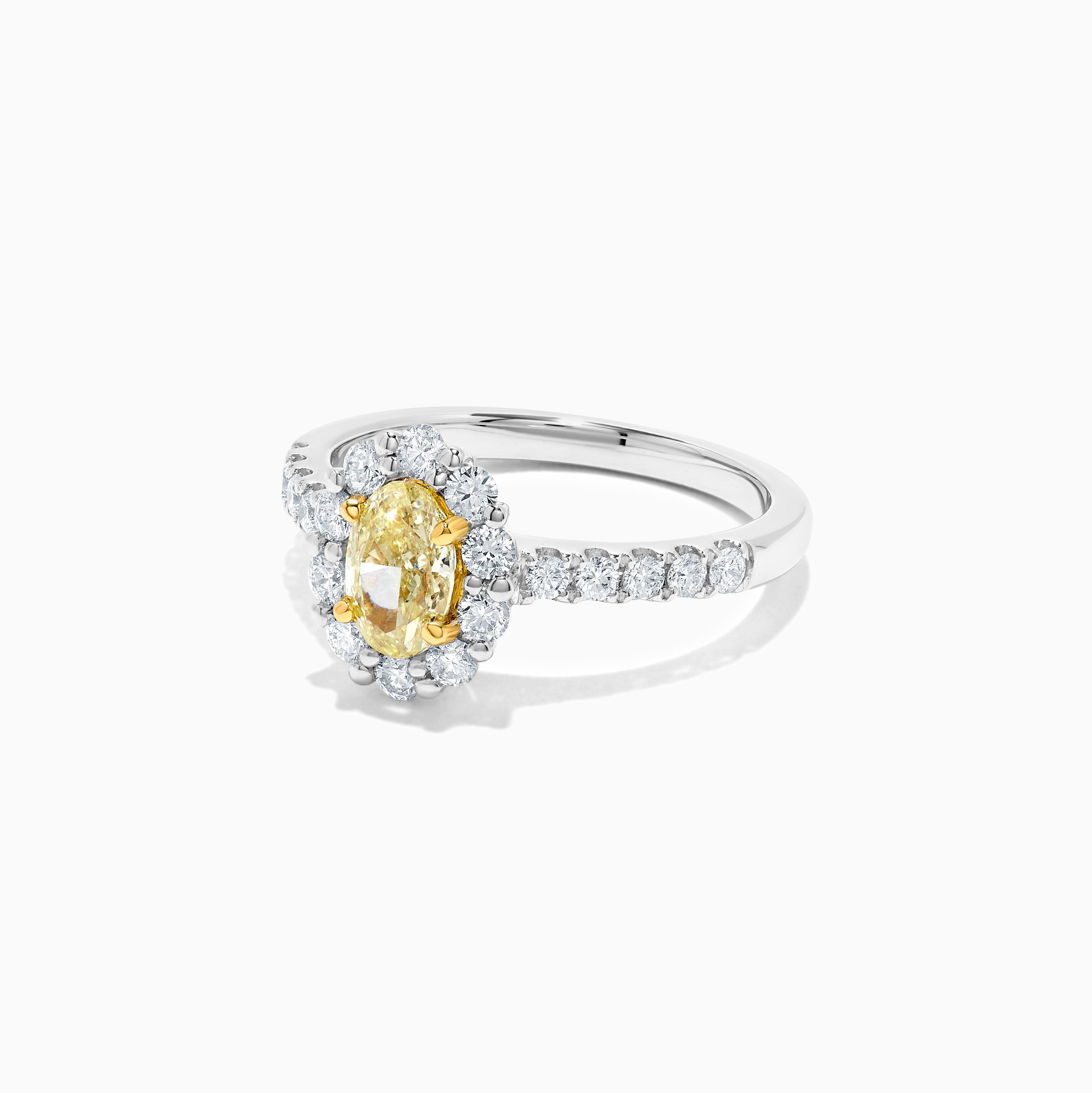 Yellow Oval & White Diamond Ring JR01003PB