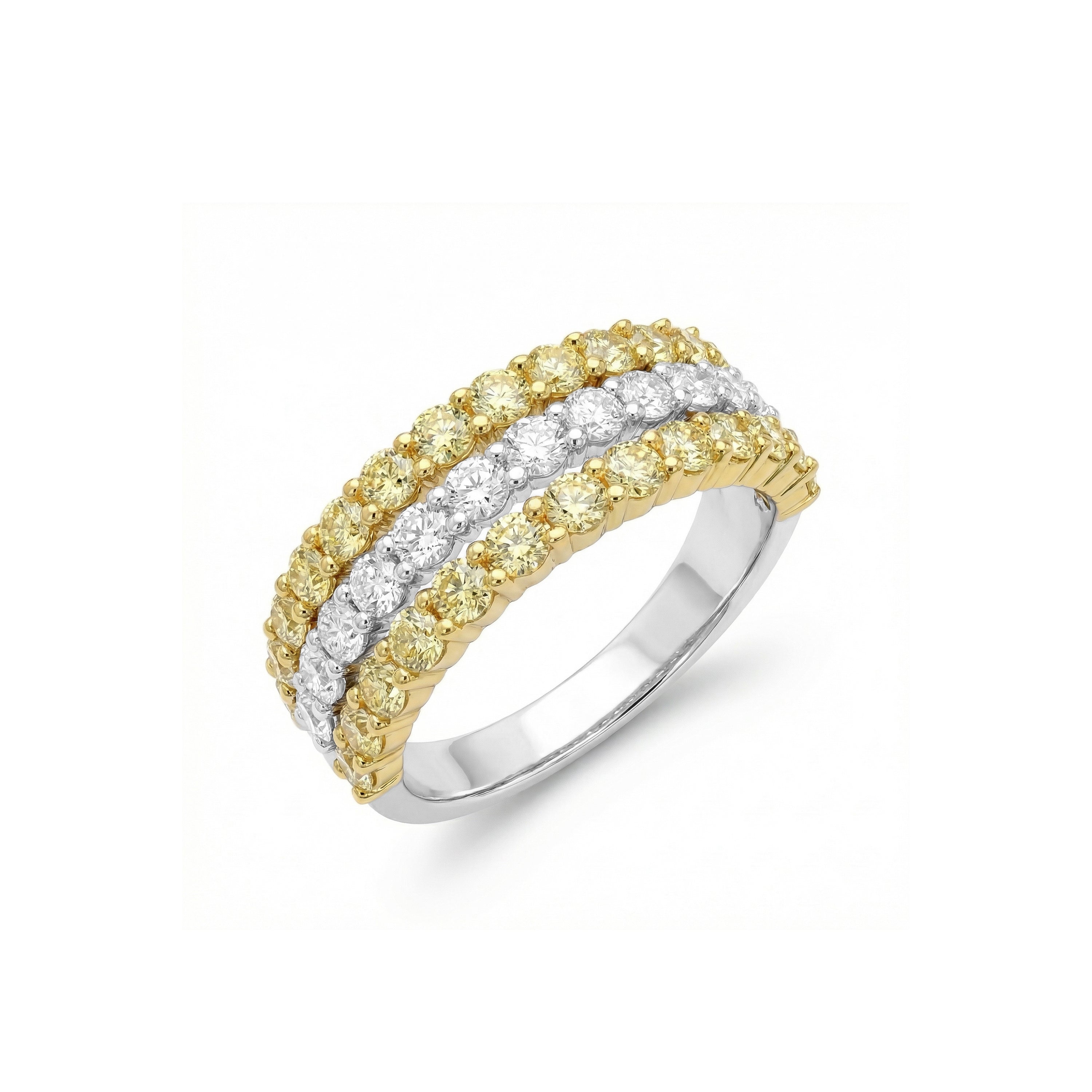 Natural Yellow & White Diamond Band