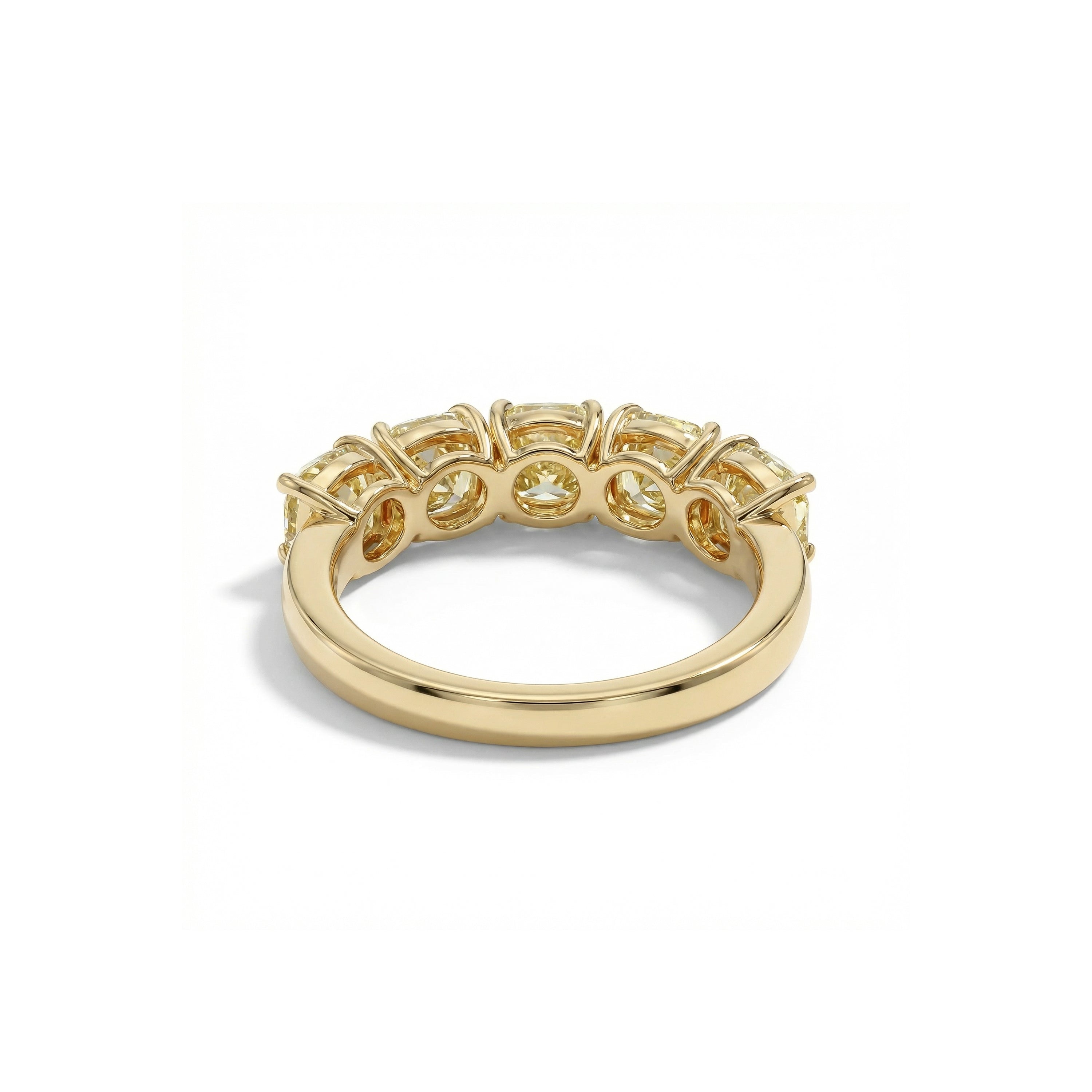 Natural Yellow Cushion Diamond Band
