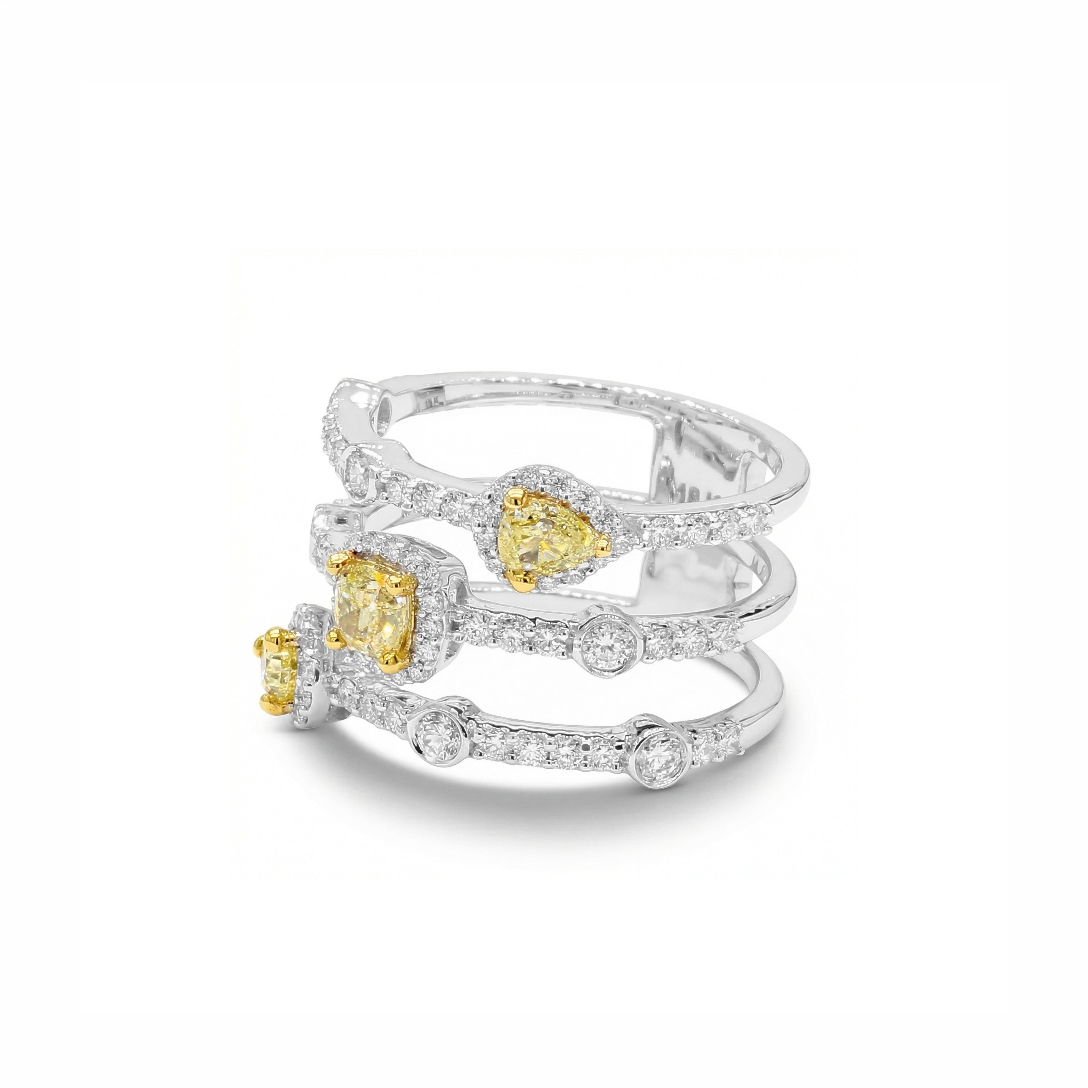 Natural Yellow Diamond Spiral Ring