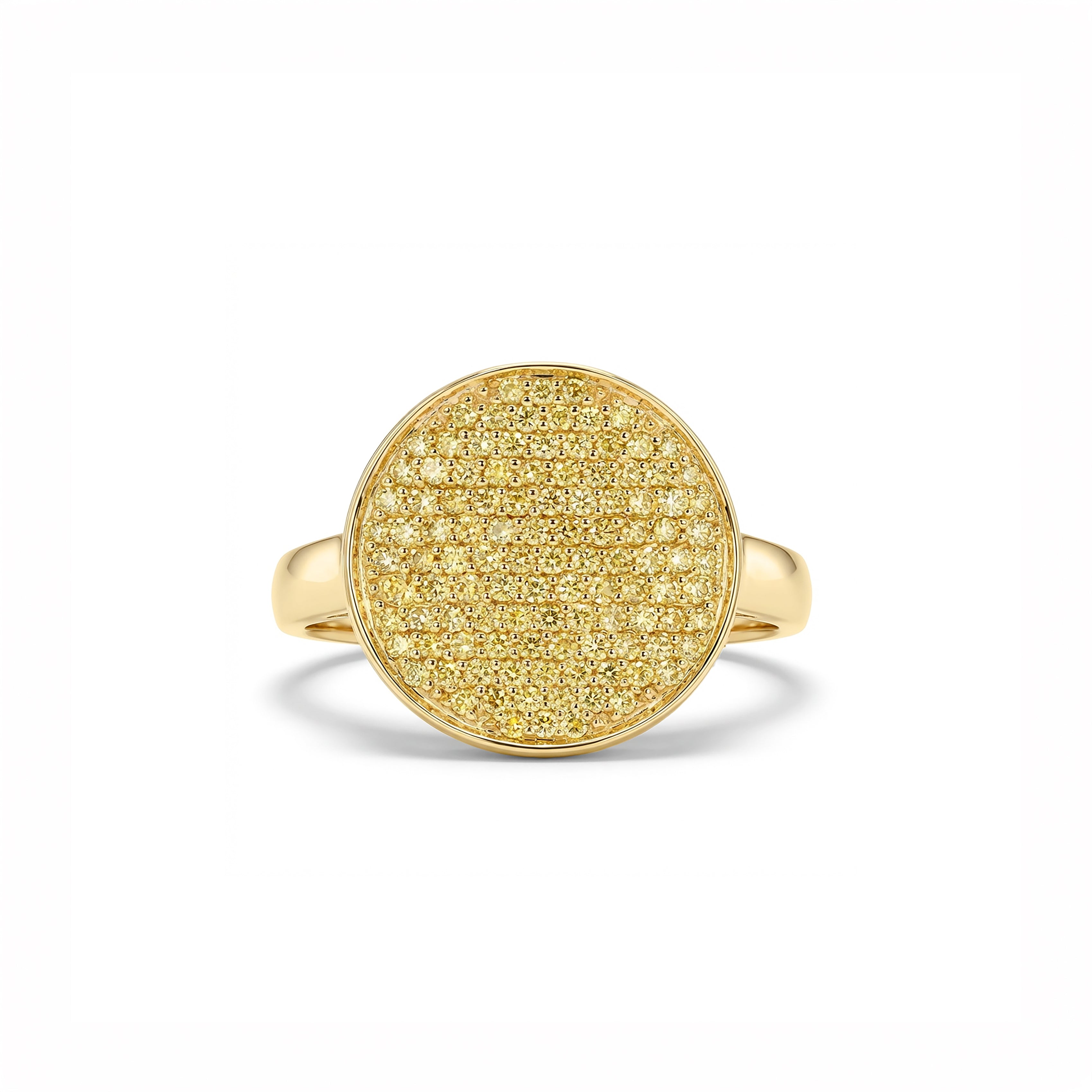 Natural Yellow Diamond Circle Pavé Ring