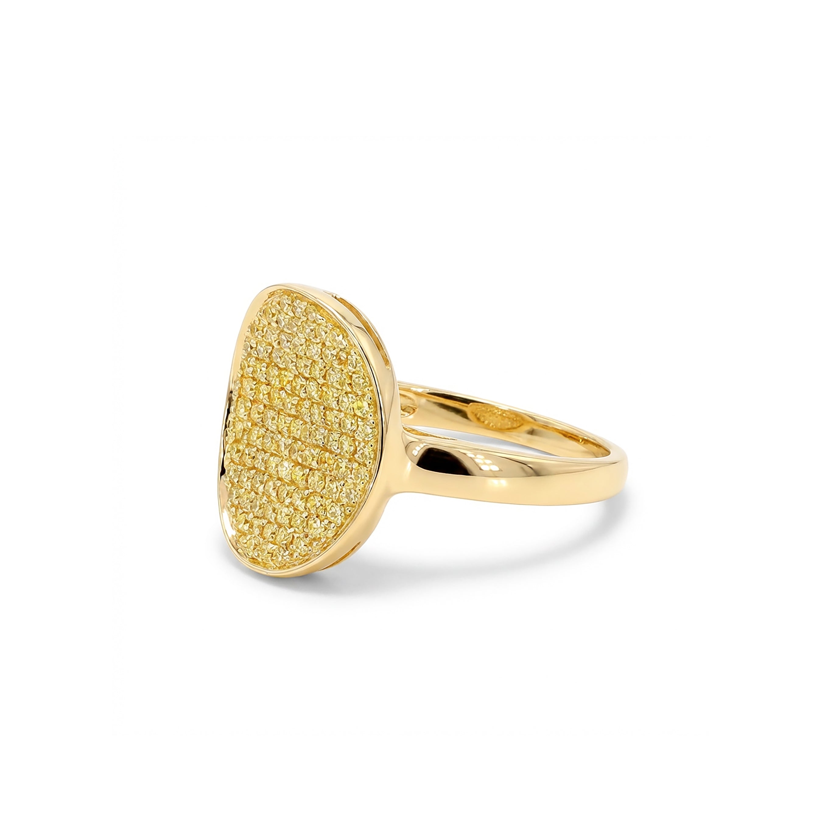 Natural Yellow Diamond Circle Pavé Ring